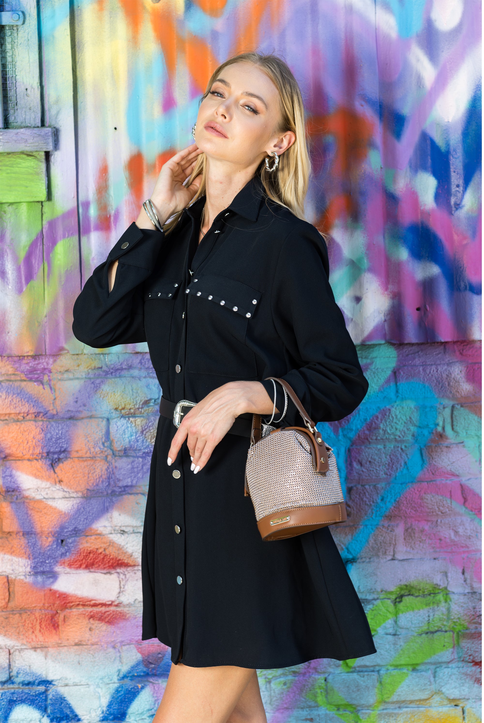 Bandolera mit Strasssteinen "Bianca"