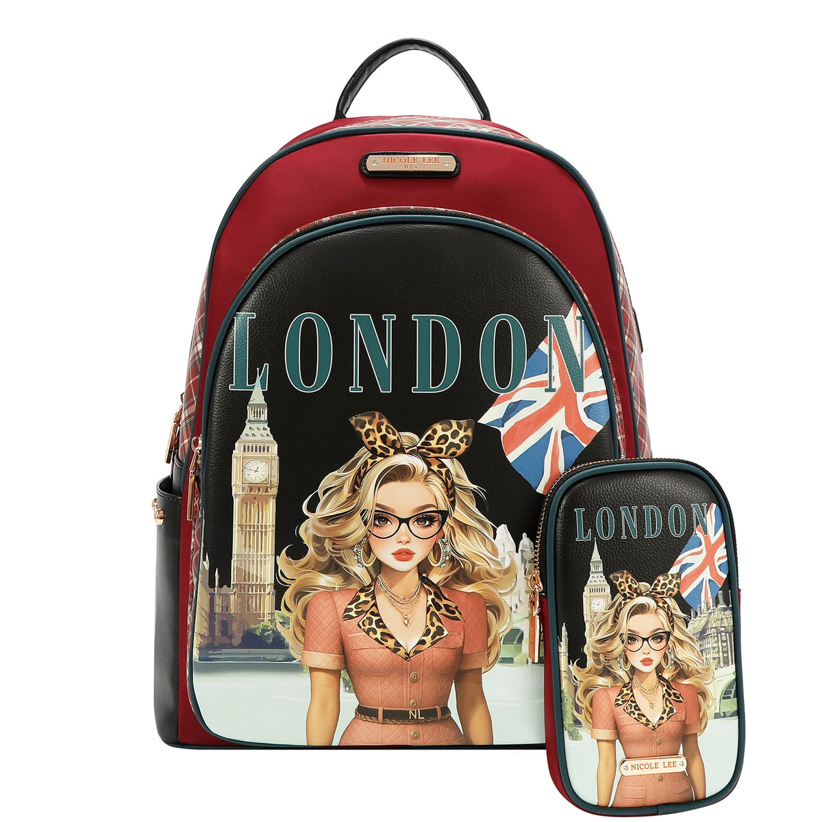 MOCHILA PARA PORTÁTIL CON PUERTO DE CARGA USB (LONDON EYE-NEGRO)