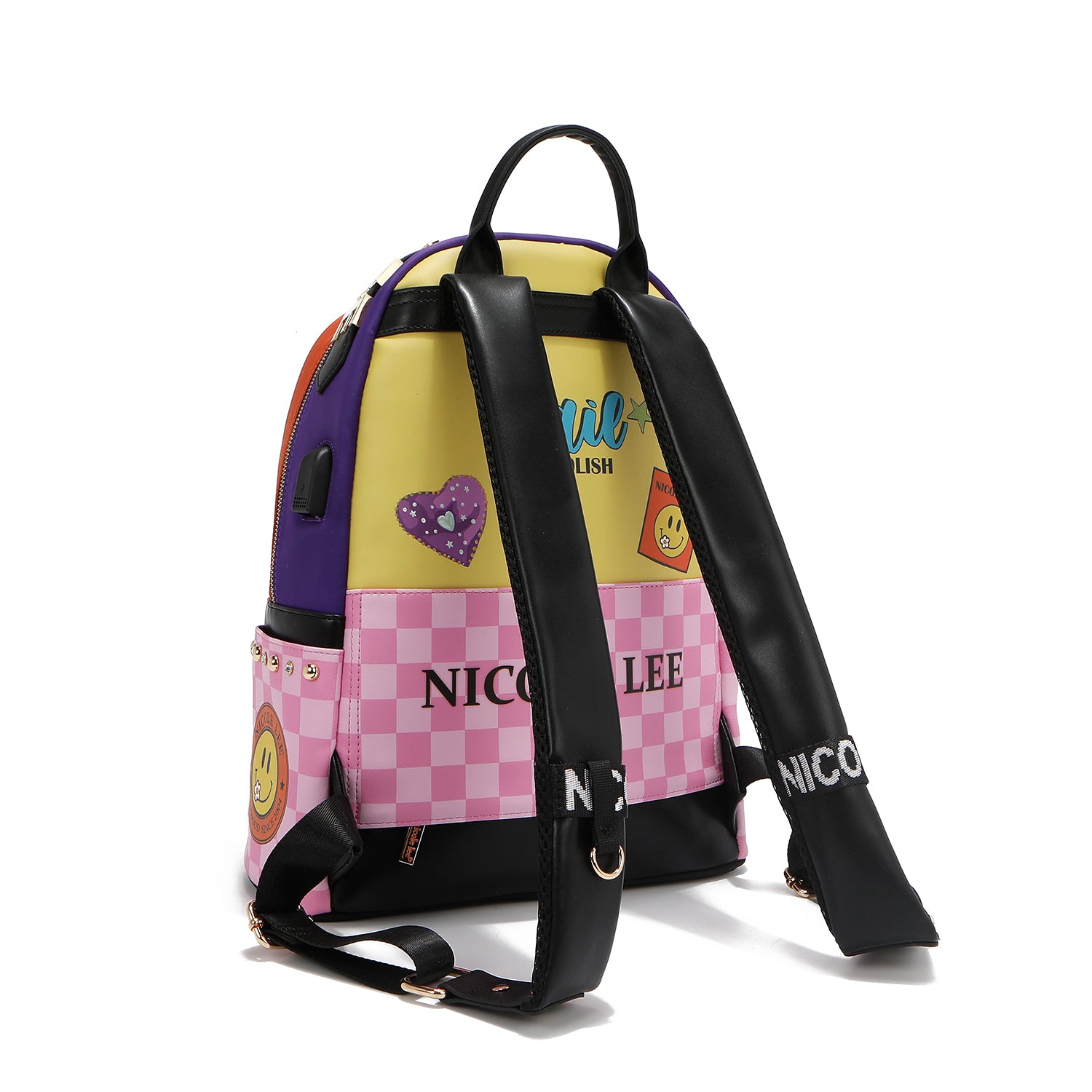 Portable backpack with USB cargo port (Nail Polish)