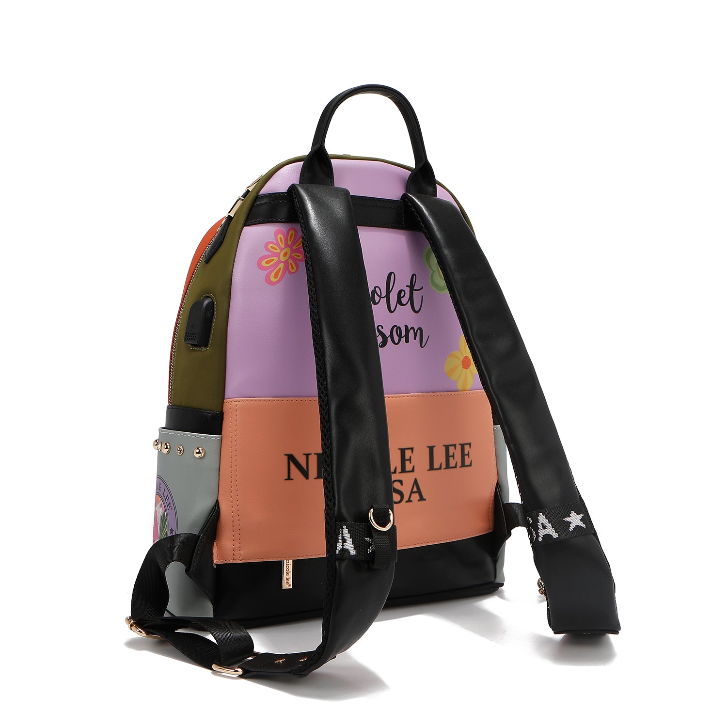 LAPTOP BACKPACK WITH USB CHARGING PORT (<tc>VIOLET BLOSSOM</tc>)