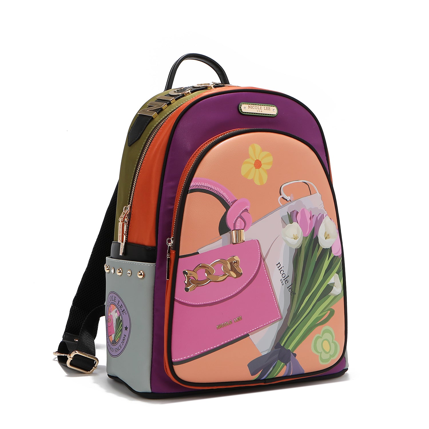LAPTOP BACKPACK WITH USB CHARGING PORT (<tc>VIOLET BLOSSOM</tc>)