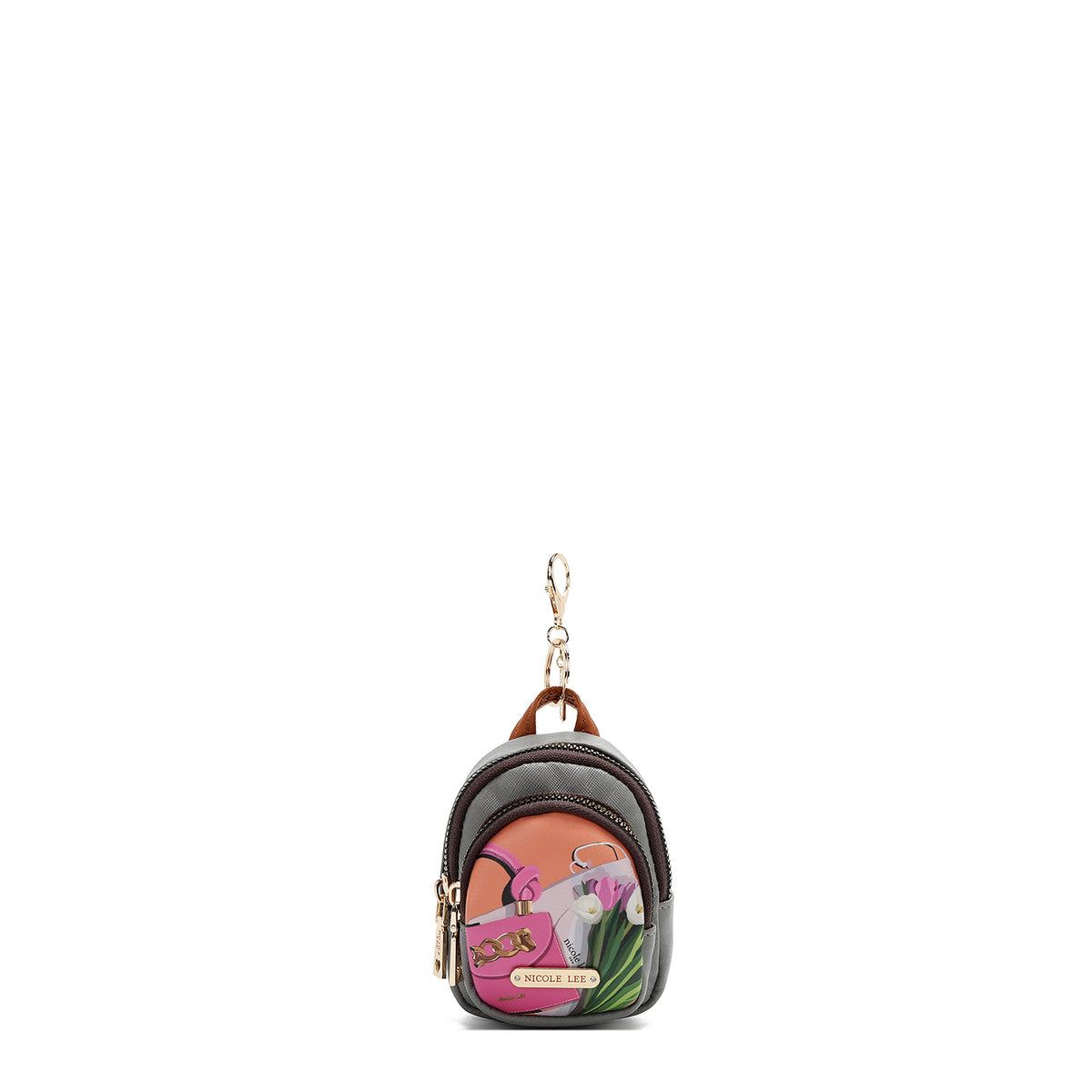 Denim Mini Coin Purse Backpack Keychain, Small Women