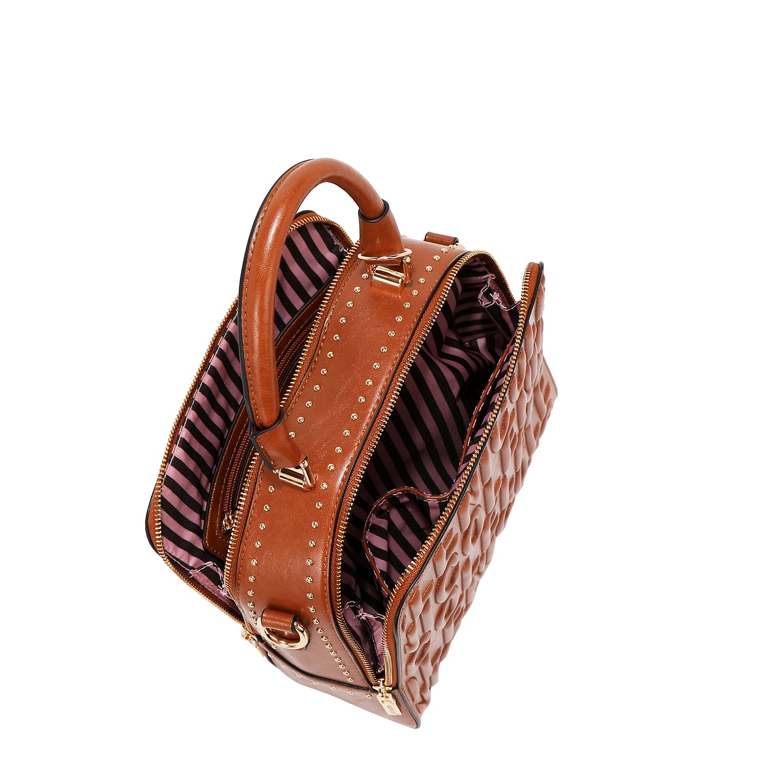 SQUARE HANDBAG WITH EMBOSSED LOGO (BLACK)