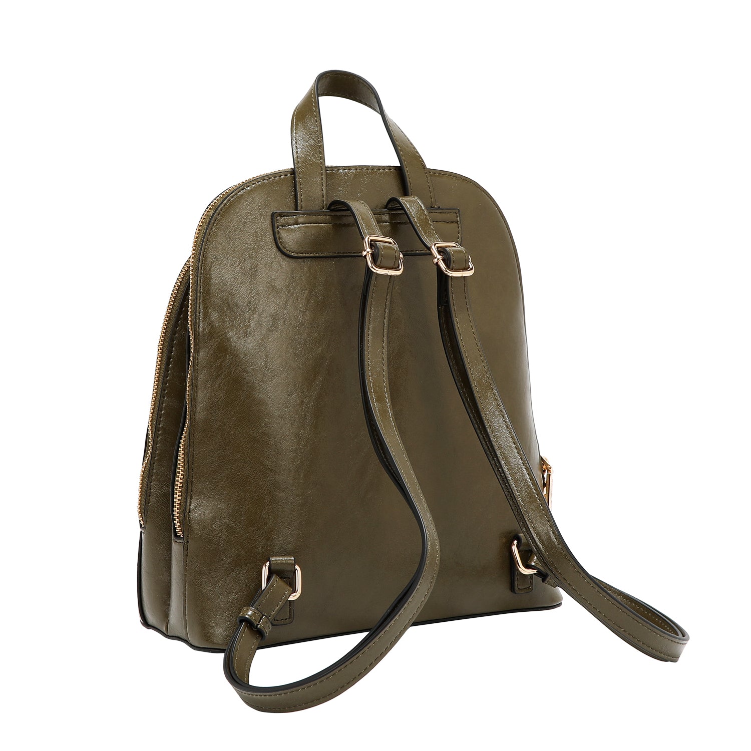 SAC À DOS AVEC LOGO EMBOSSÉ (OLIVE)