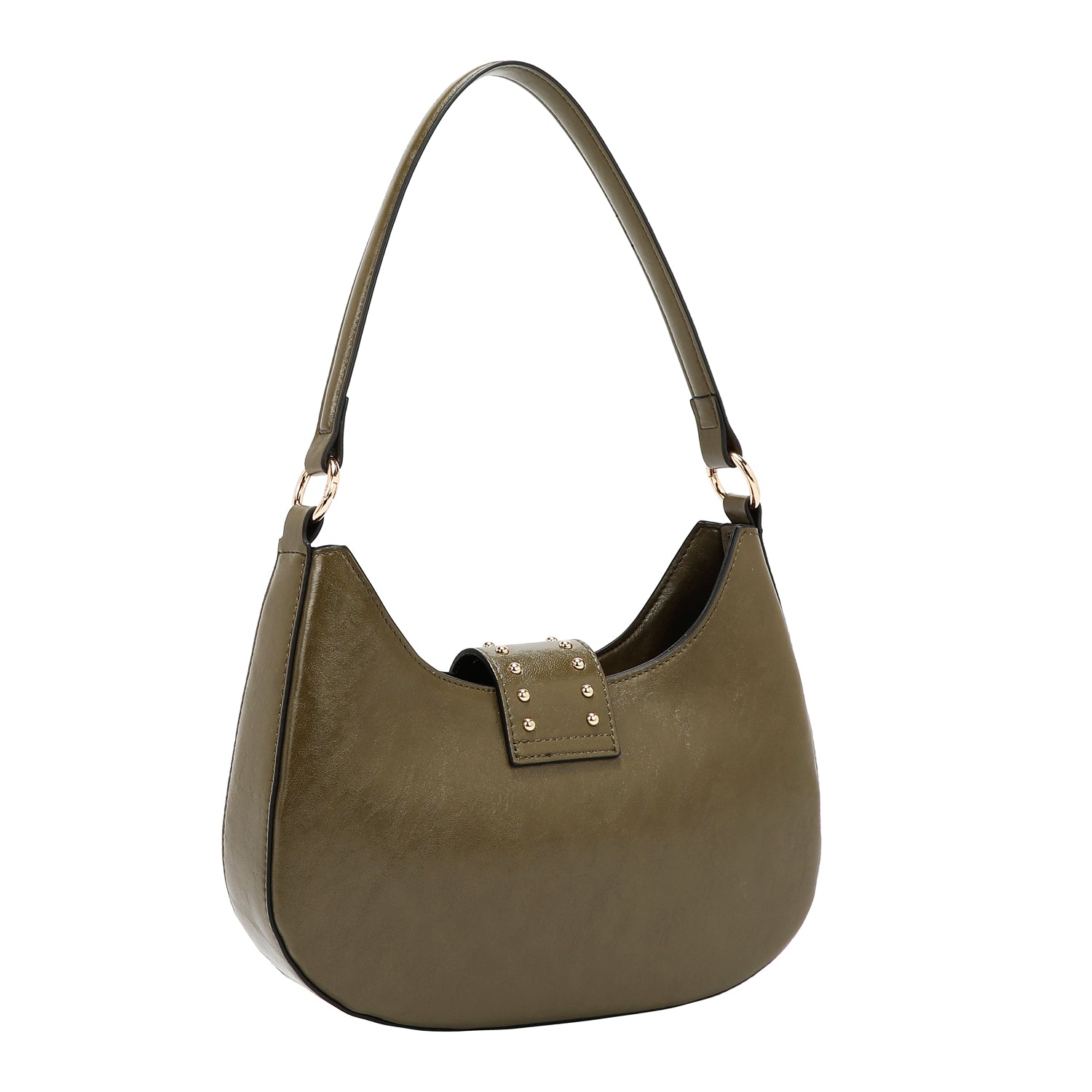 SHOULDER BAG WITH EMBOSSED LOGO (OLIVE)