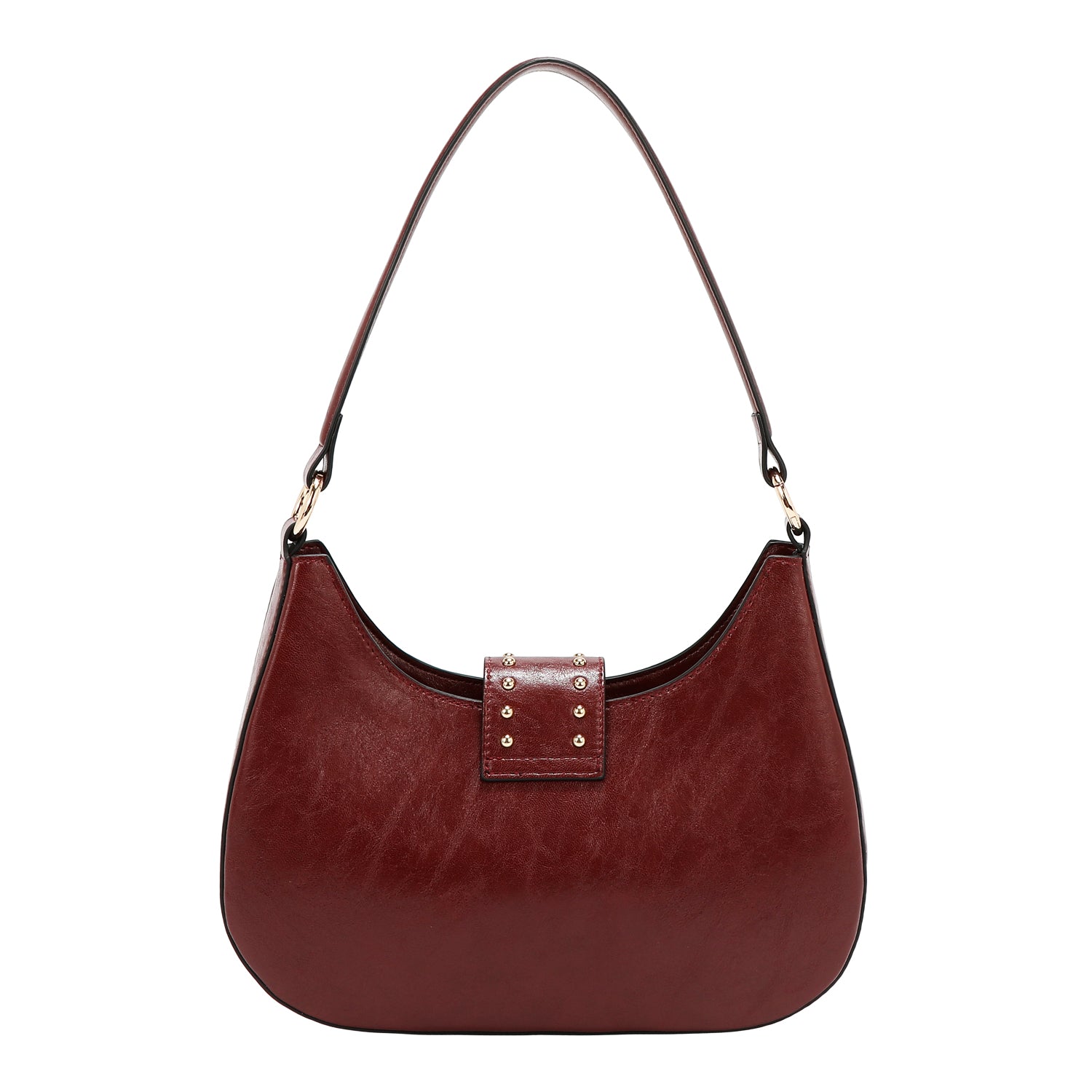 BOLSO DE HOMBRO CON LOGO EN RELIEVE (VINO)