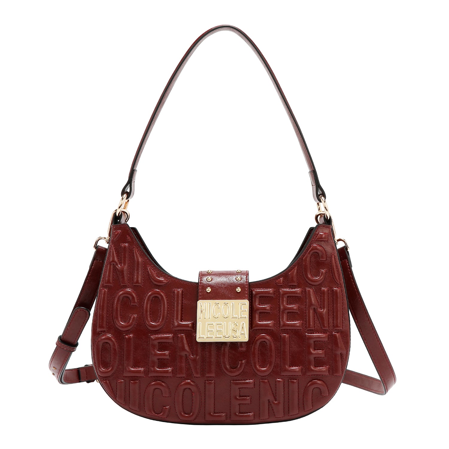 UMHÄNGETASCHE MIT GEPRÄGTEM LOGO (WEIN)