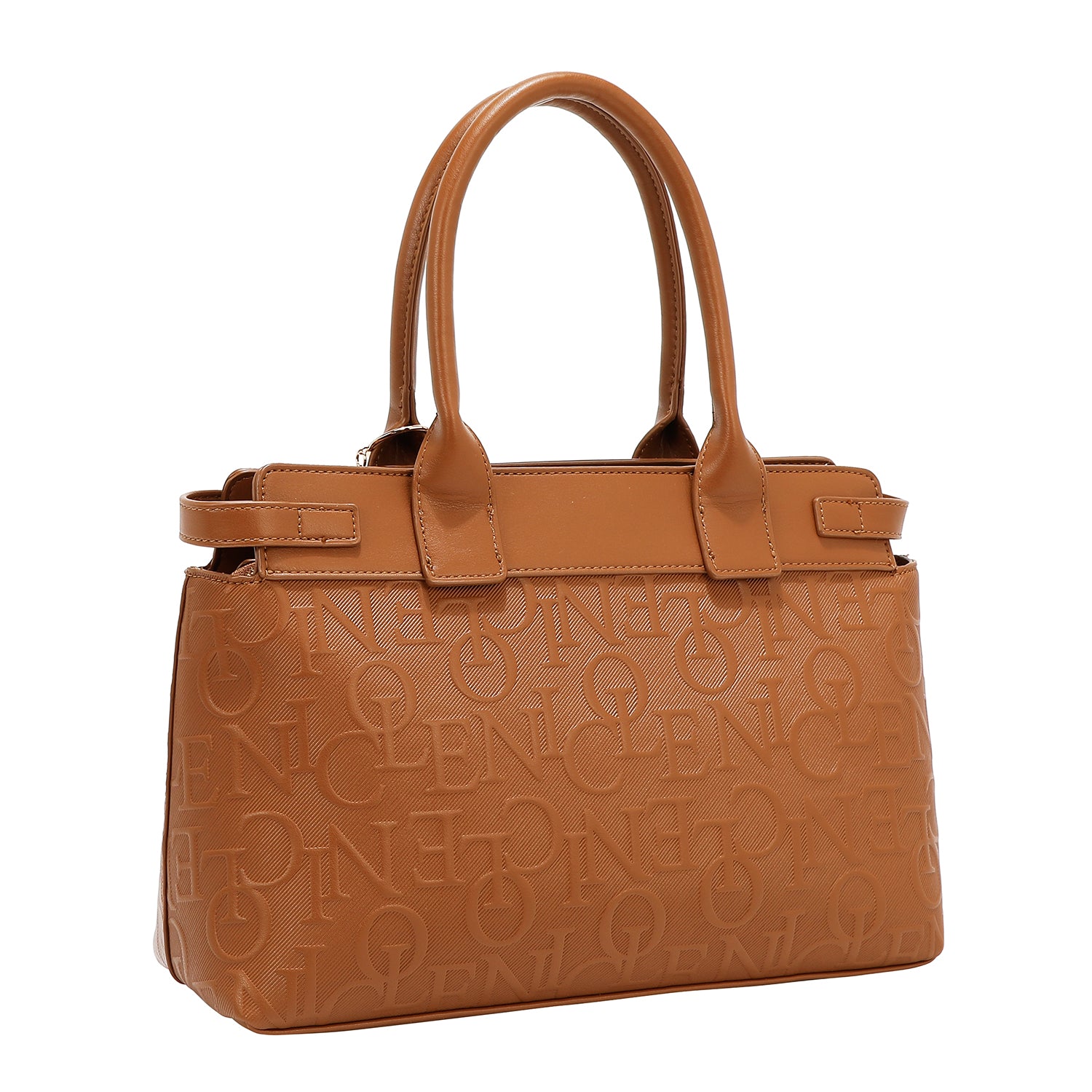 Satchel Elegance Bag in Relief (Marron)