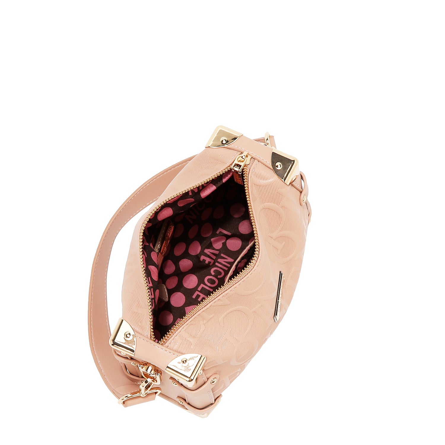 Square shoulder bag relief elegance (red)