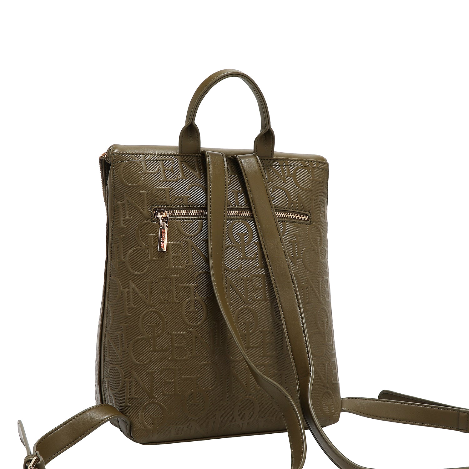 MOCHILA MULTIBOLSILLOS ELEGANCIA EN RELIEVE (OLIVA)