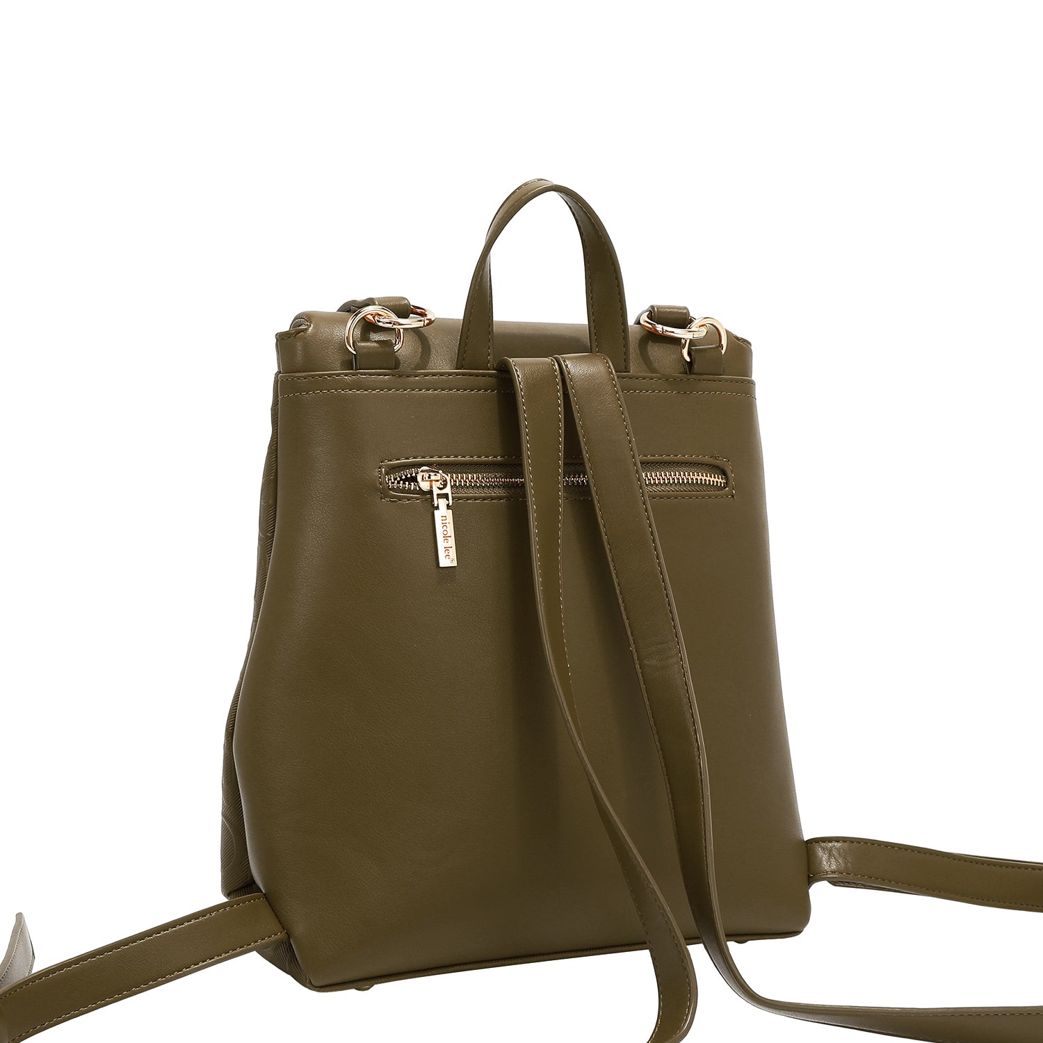 Backpack with flap in relief (olive)