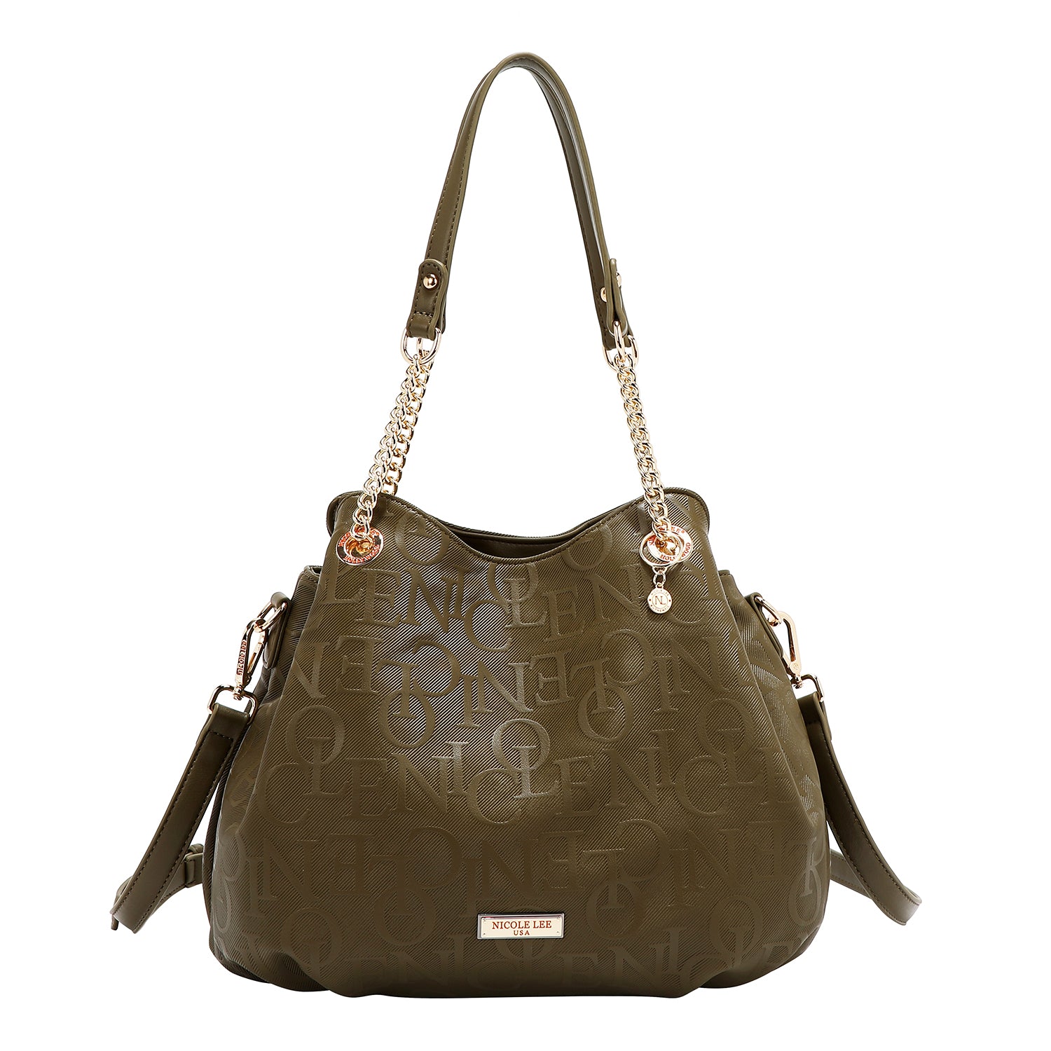 BOLSO DE MANO ELEGANCIA EN RELIEVE (OLIVA)