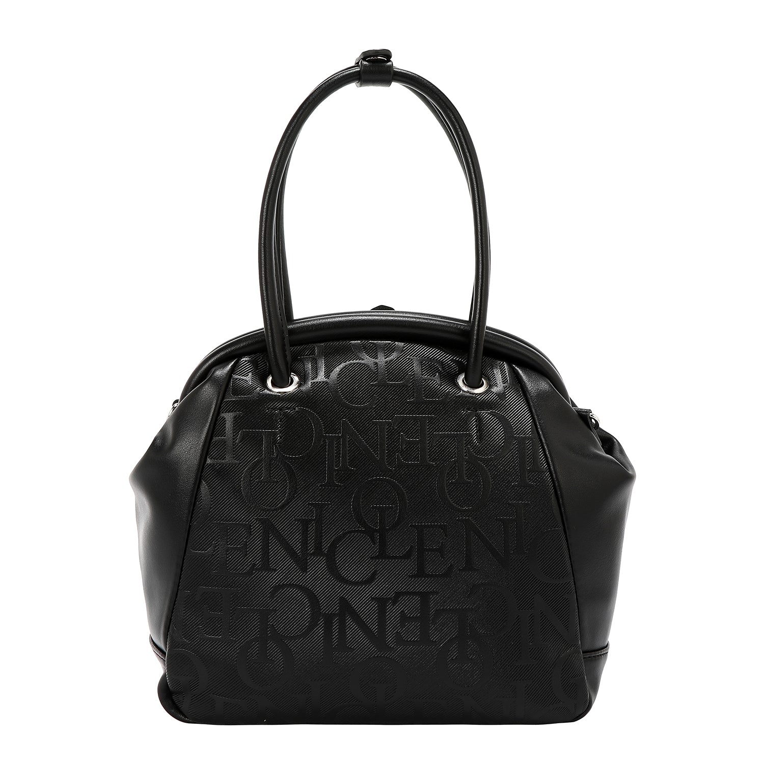 BOLSO DE HOMBRO CON MARCO ELEGANTE EN RELIEVE (NEGRO)