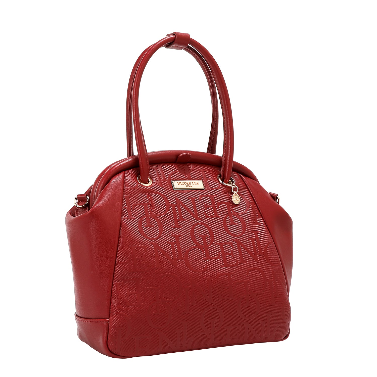 BOLSO DE HOMBRO CON MARCO ELEGANTE EN RELIEVE (ROJO)
