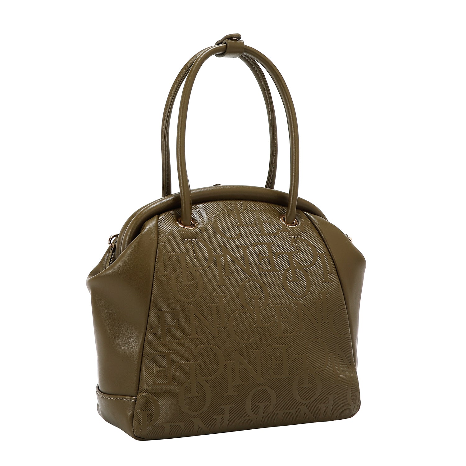 BOLSO DE HOMBRO CON MARCO ELEGANTE EN RELIEVE (OLIVA)