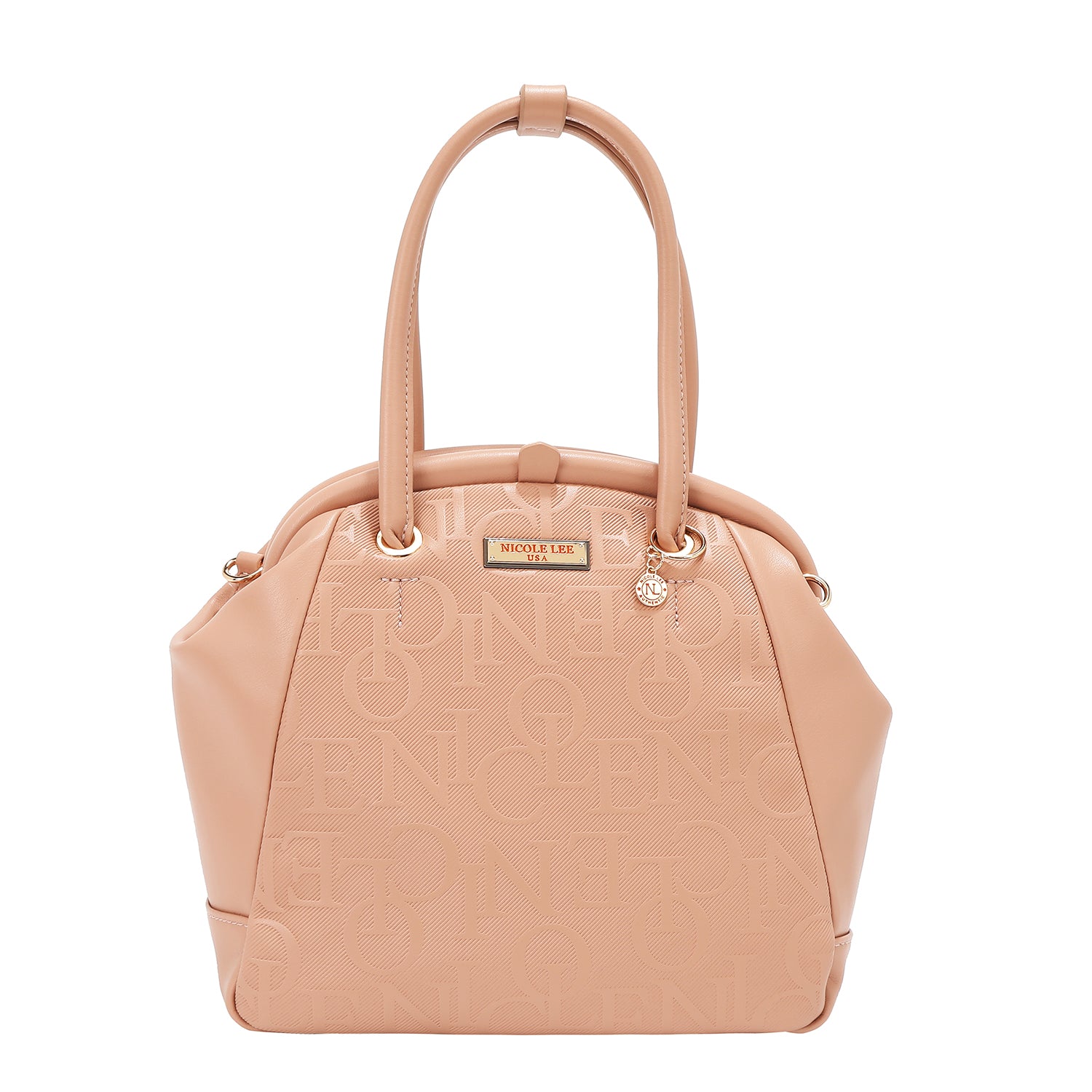 BOLSO DE HOMBRO CON MARCO ELEGANTE EN RELIEVE (ROSA)