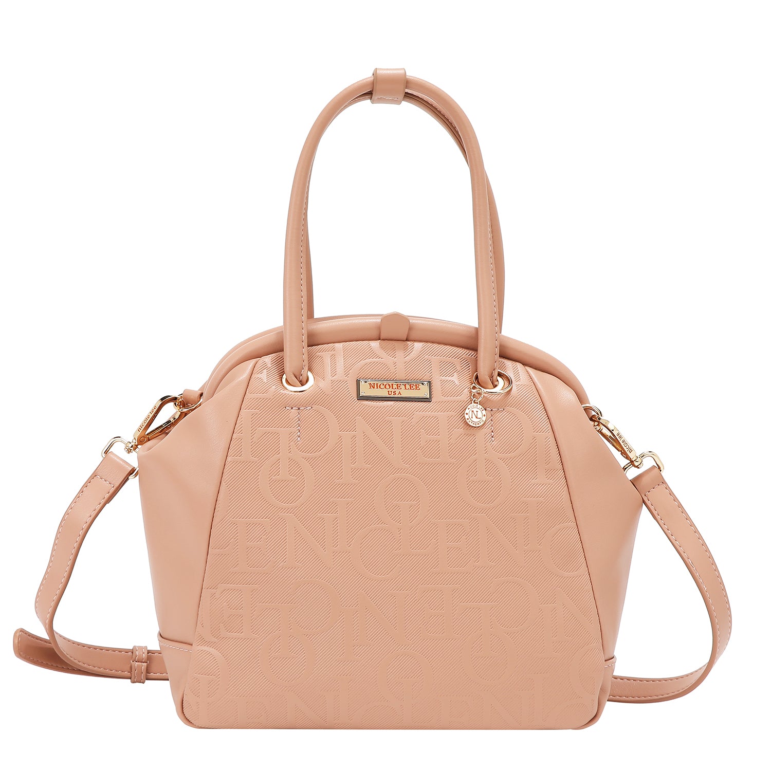 BOLSO DE HOMBRO CON MARCO ELEGANTE EN RELIEVE (ROSA)