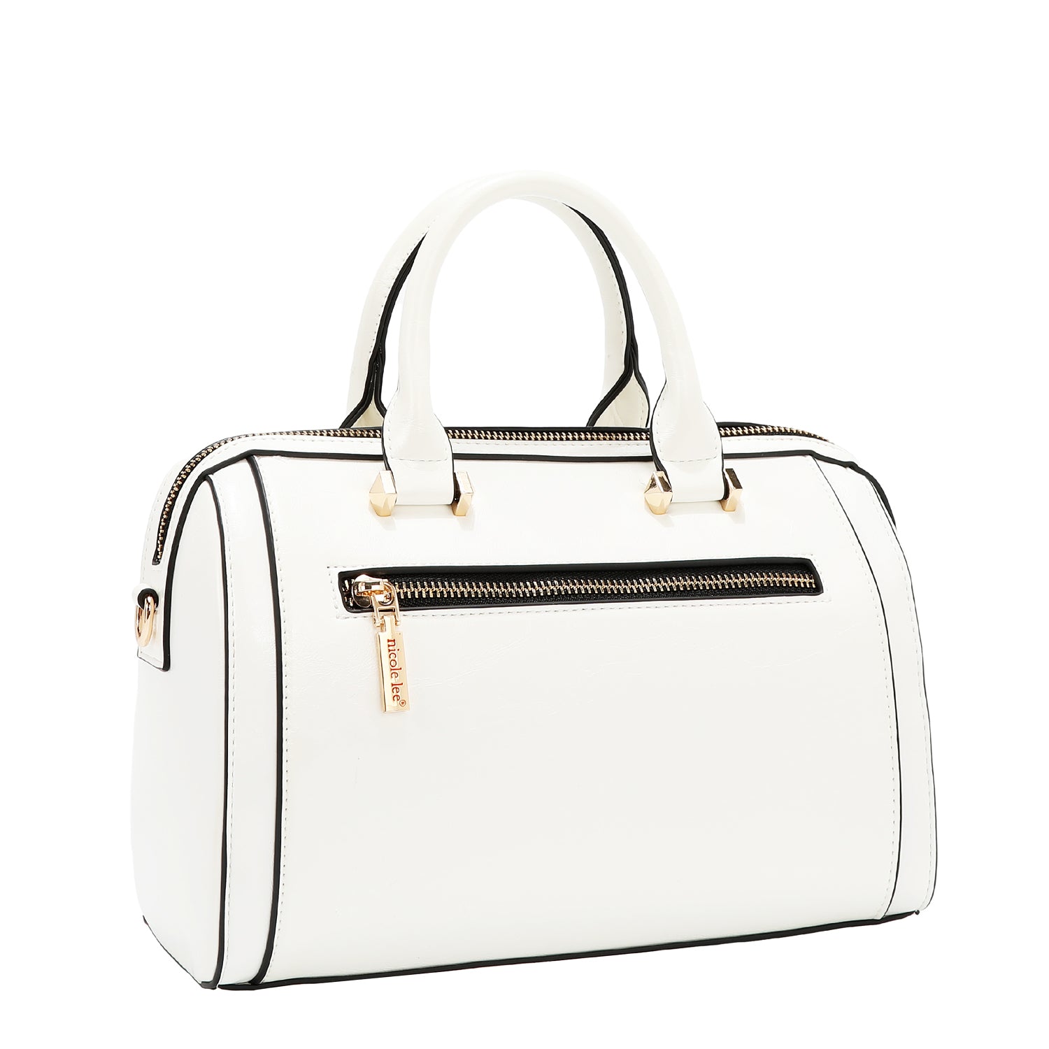 BOSTON BAG WITH EMBOSSED LOGO (WHITE)