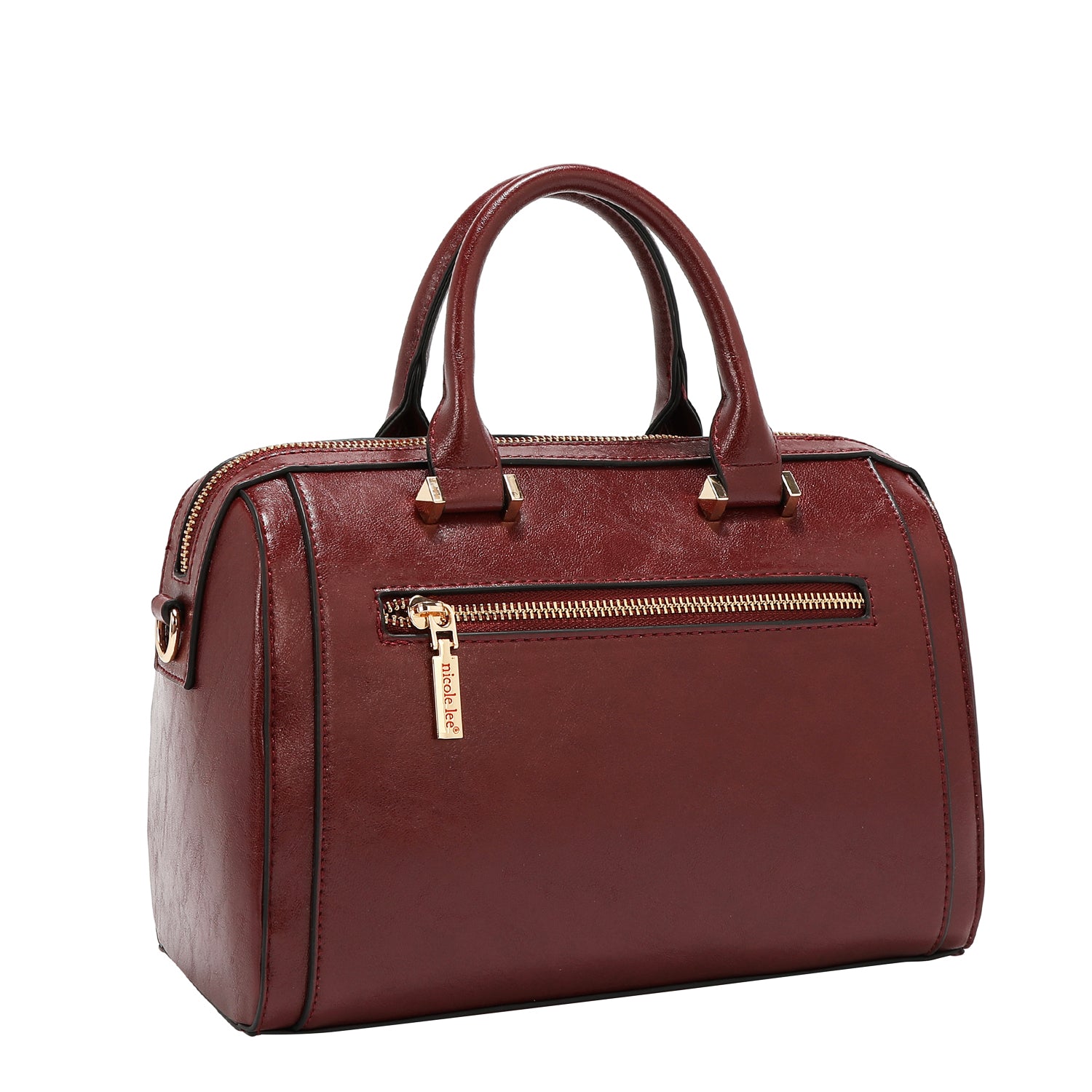 BOLSO BOSTON CON LOGOTIPO EN RELIEVE (VINO)