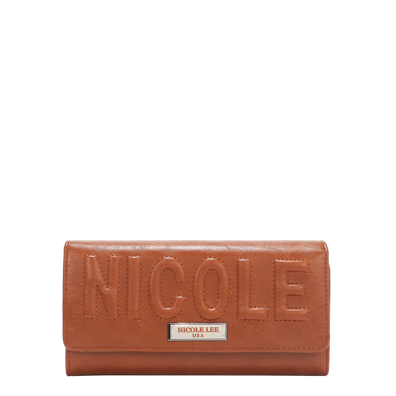 TRI-FOLD WALLET WITH EMBOSSED LOGO (BROWN)