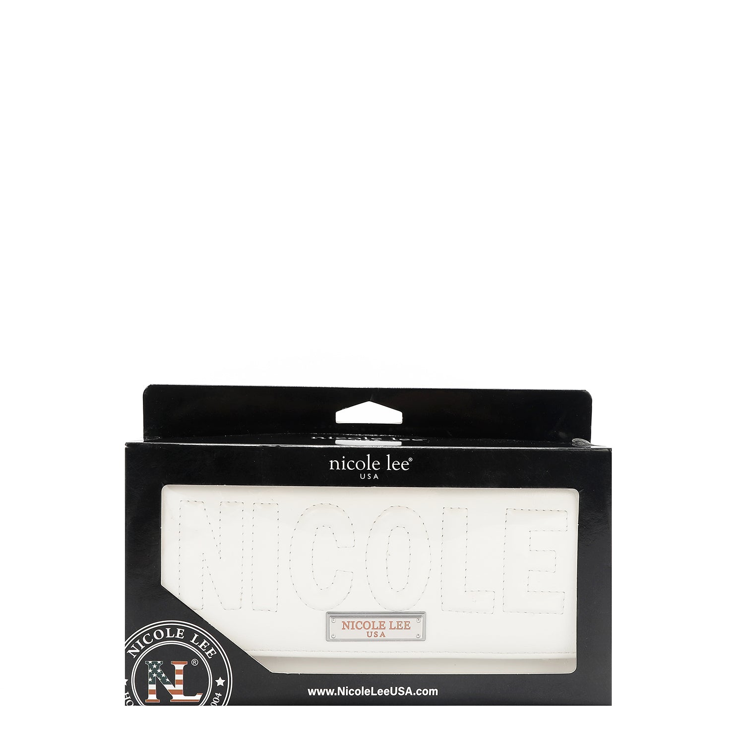 TRI-FALT-BRIEFTASCHE MIT GEPRÄGTEM LOGO (WEISS)