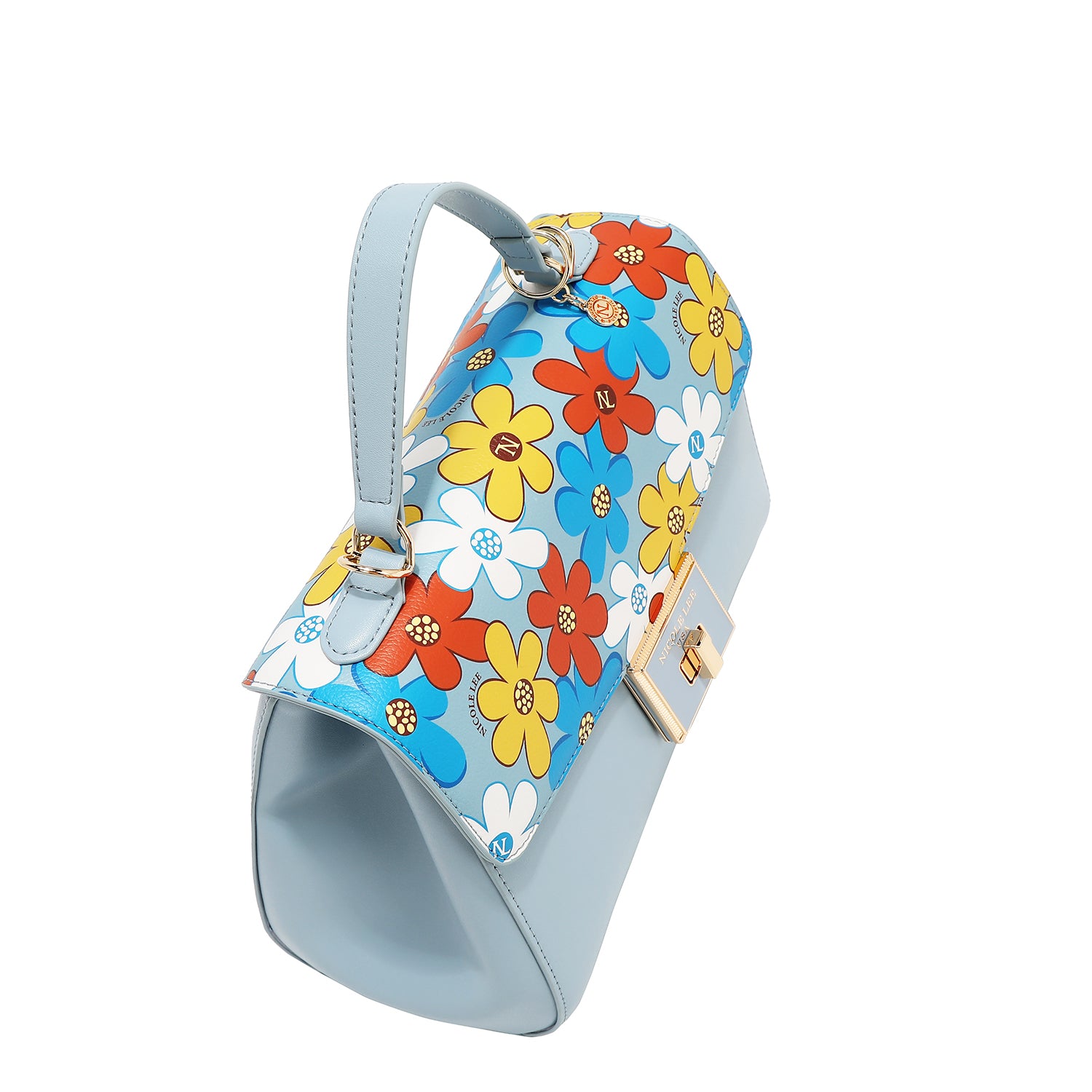 Borsa pop floreale (blu)