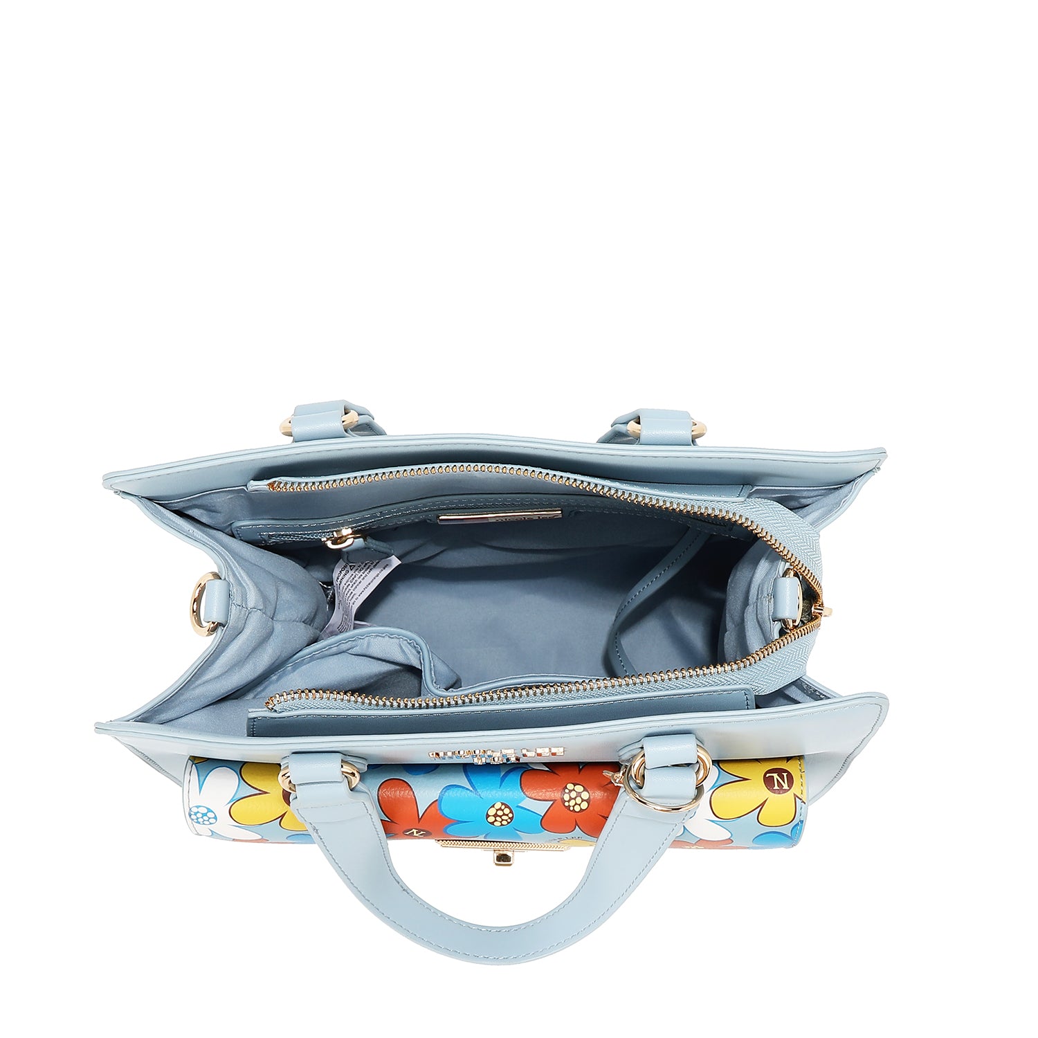 Borsa pop floreale (blu)