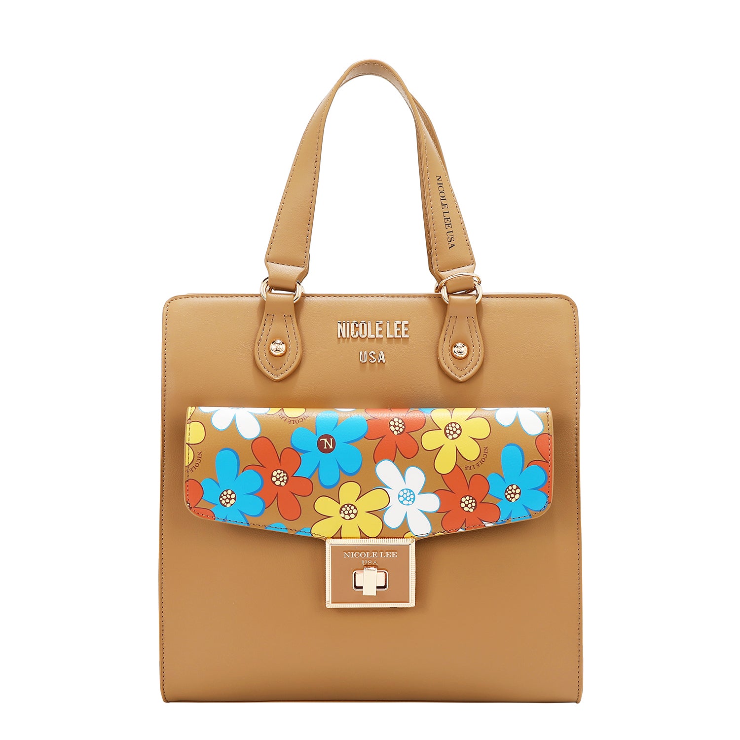 Floral Pop Tote Bag (Taupe)