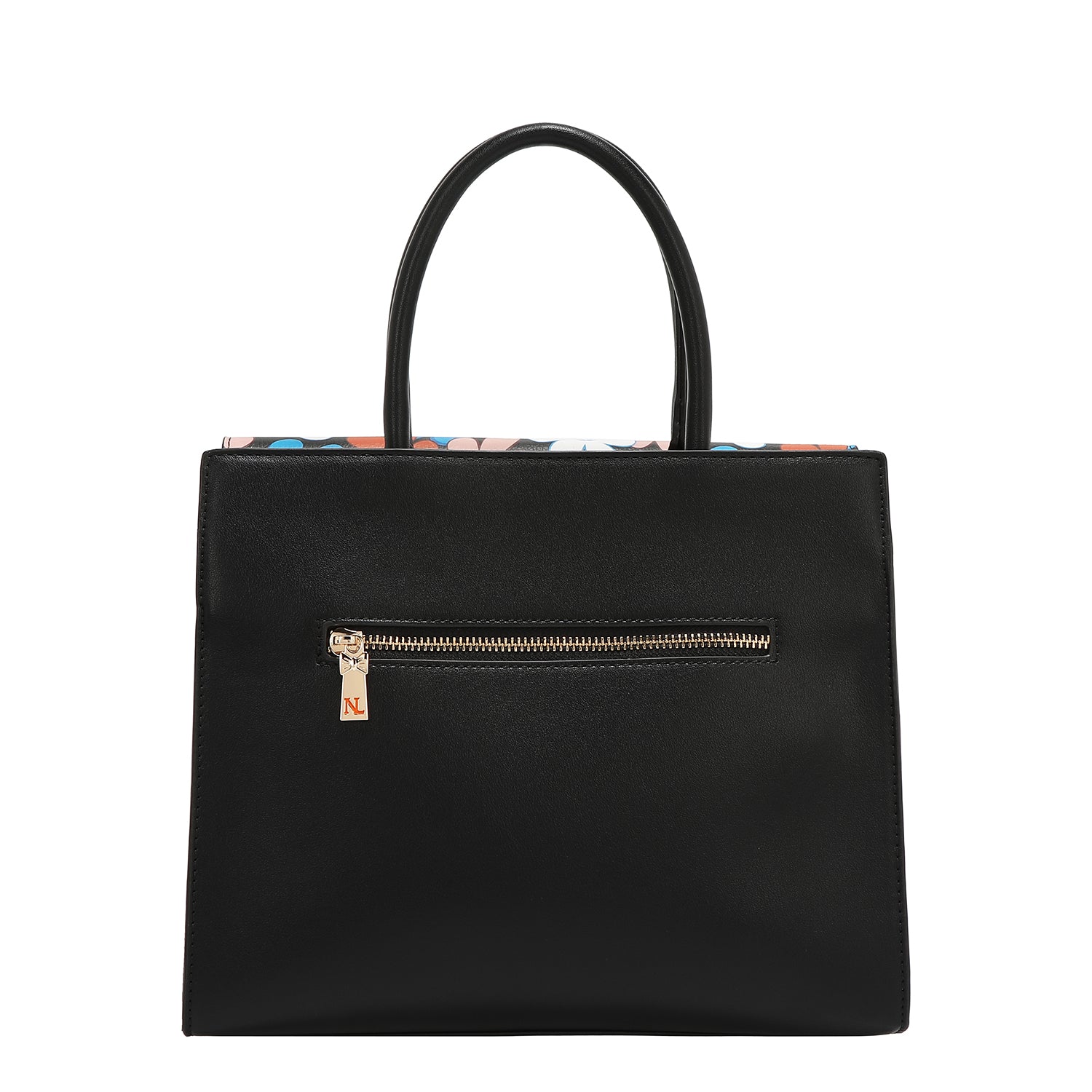 BOLSO SATCHEL POP FLORAL (NEGRO)