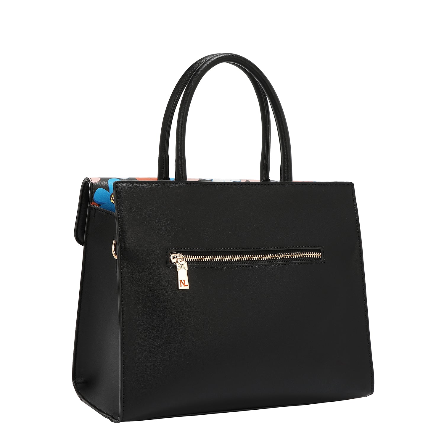 BOLSO SATCHEL POP FLORAL (NEGRO)