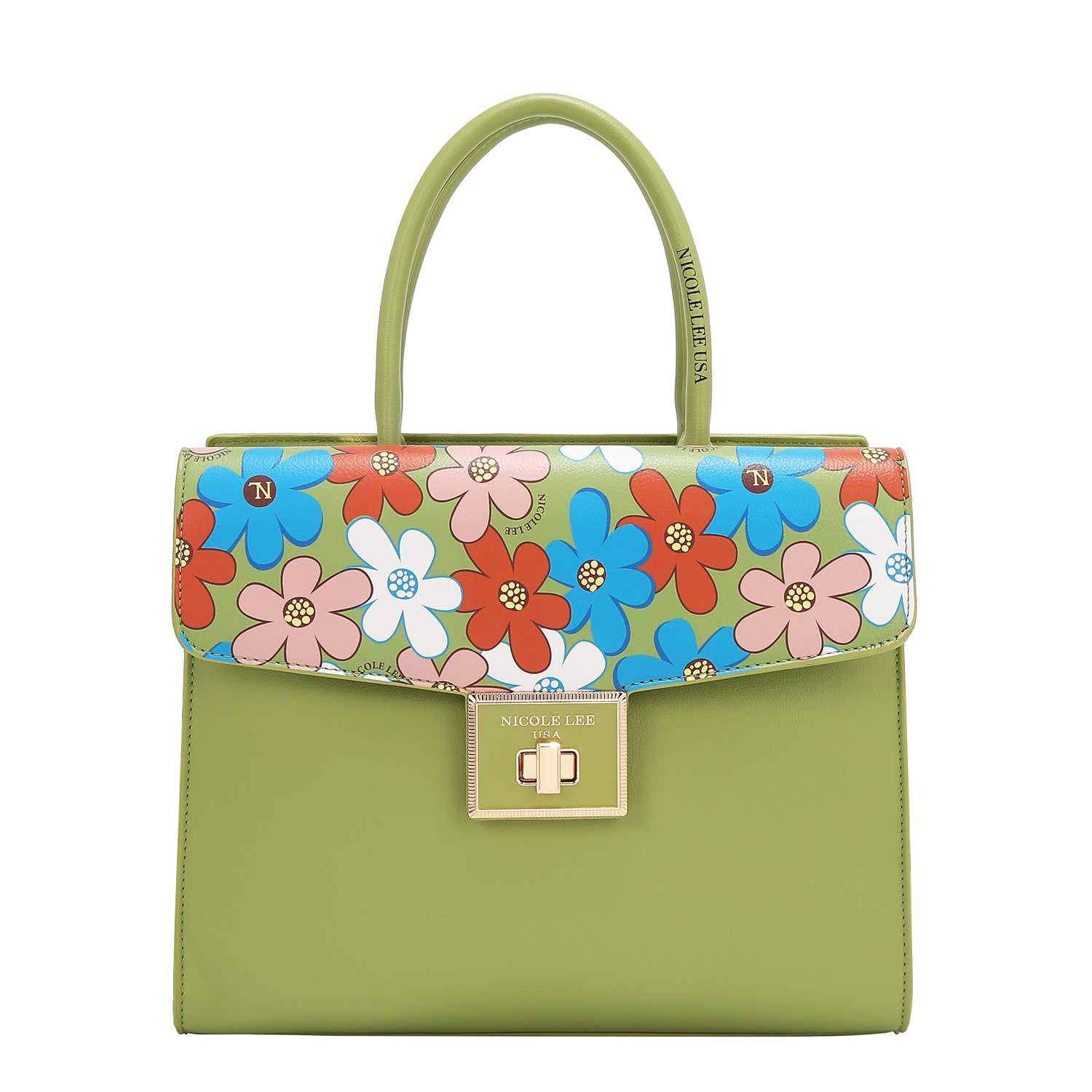 BOLSO SATCHEL POP FLORAL (VERDE)