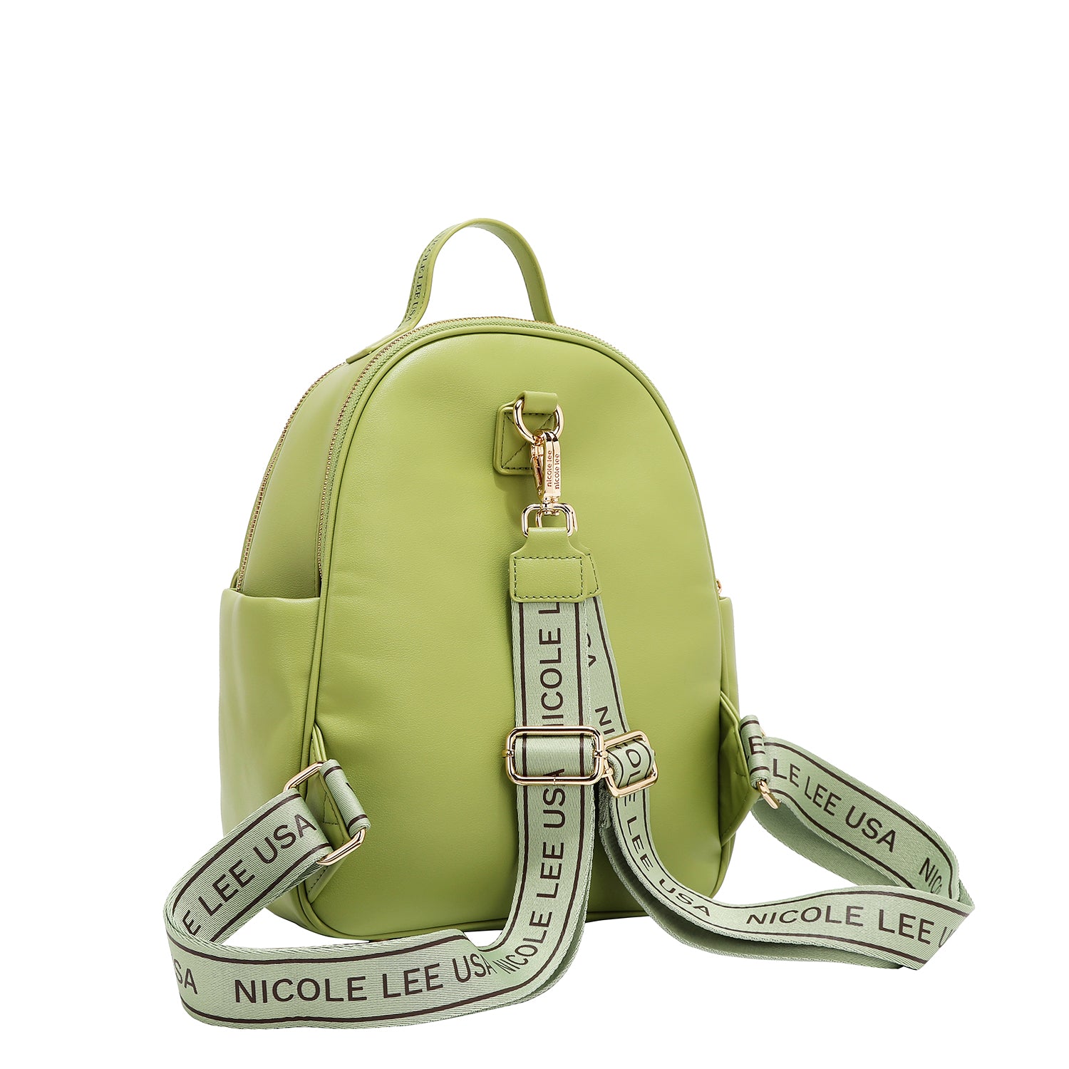 Backpack with floral pop flap (green)