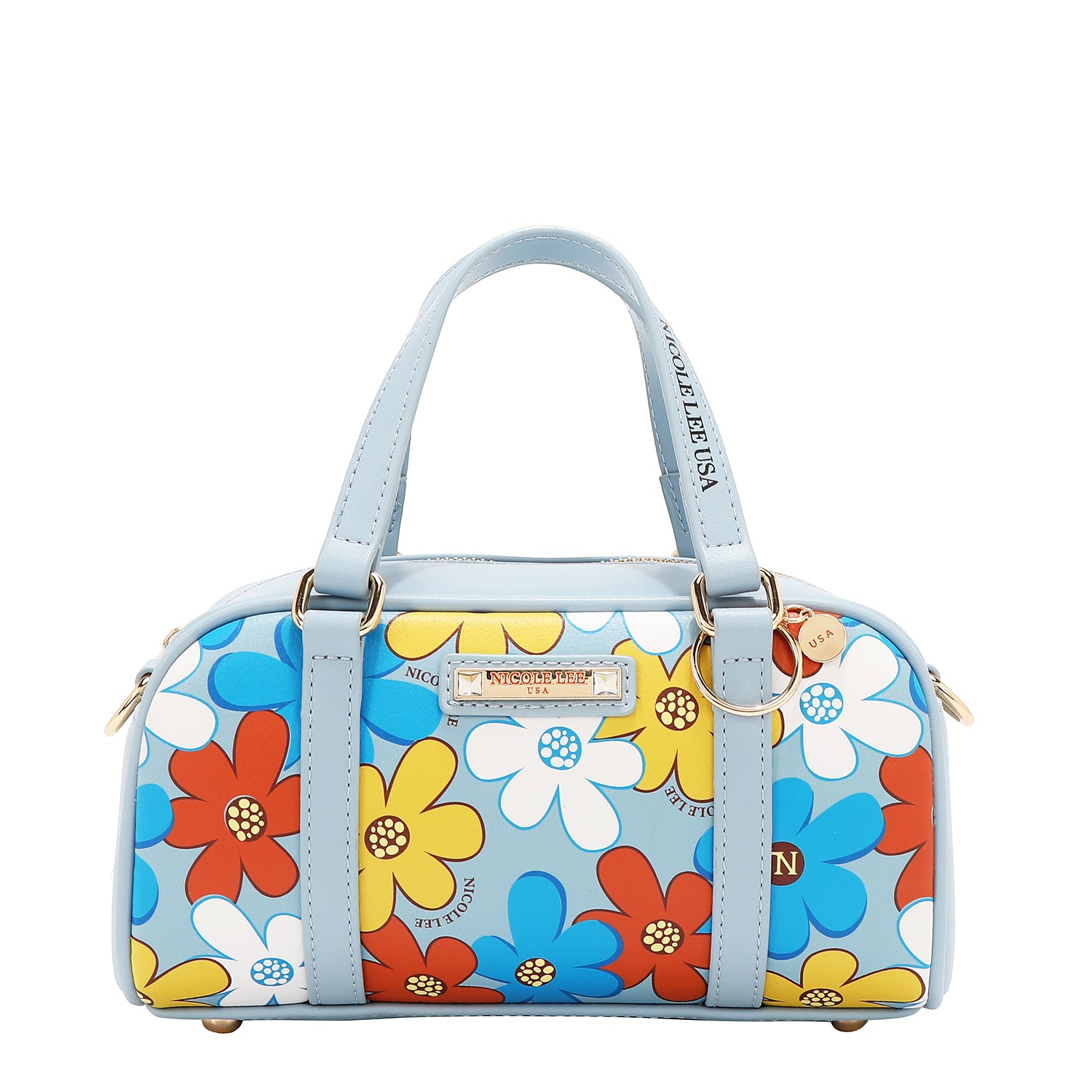 MINI BOLSO BOSTON POP FLORAL (AZUL)