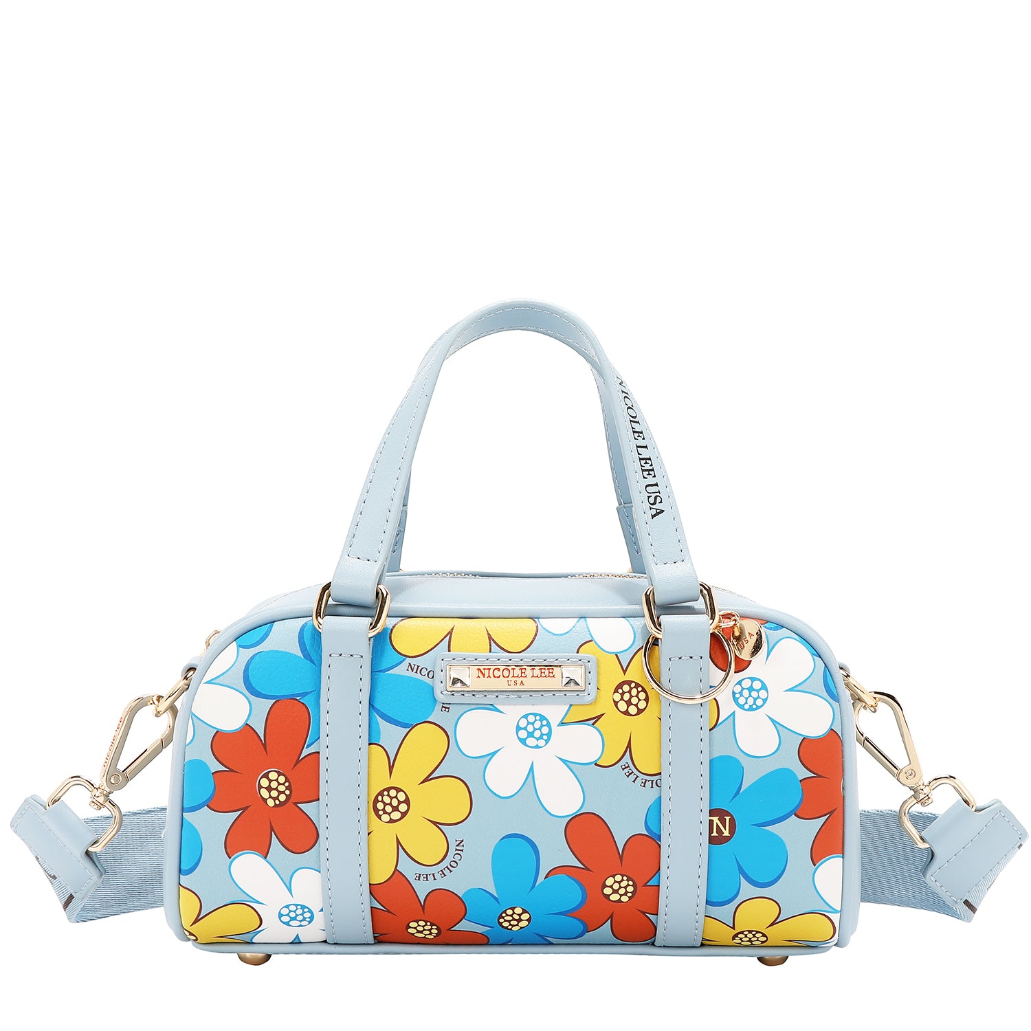 MINI BOLSO BOSTON POP FLORAL (AZUL)