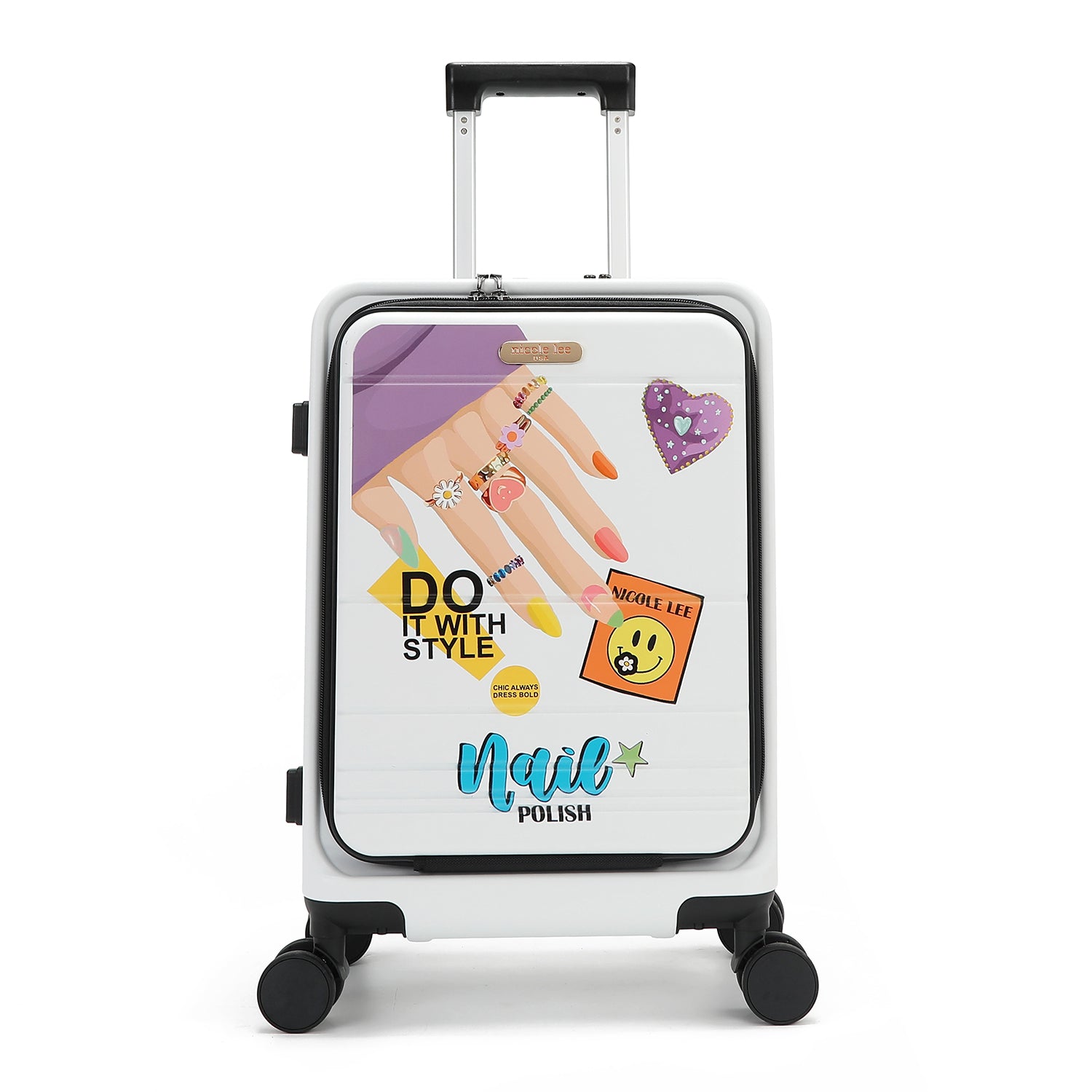 MALA DE CABINE 20" COM LISTRAS (ESMALTE)