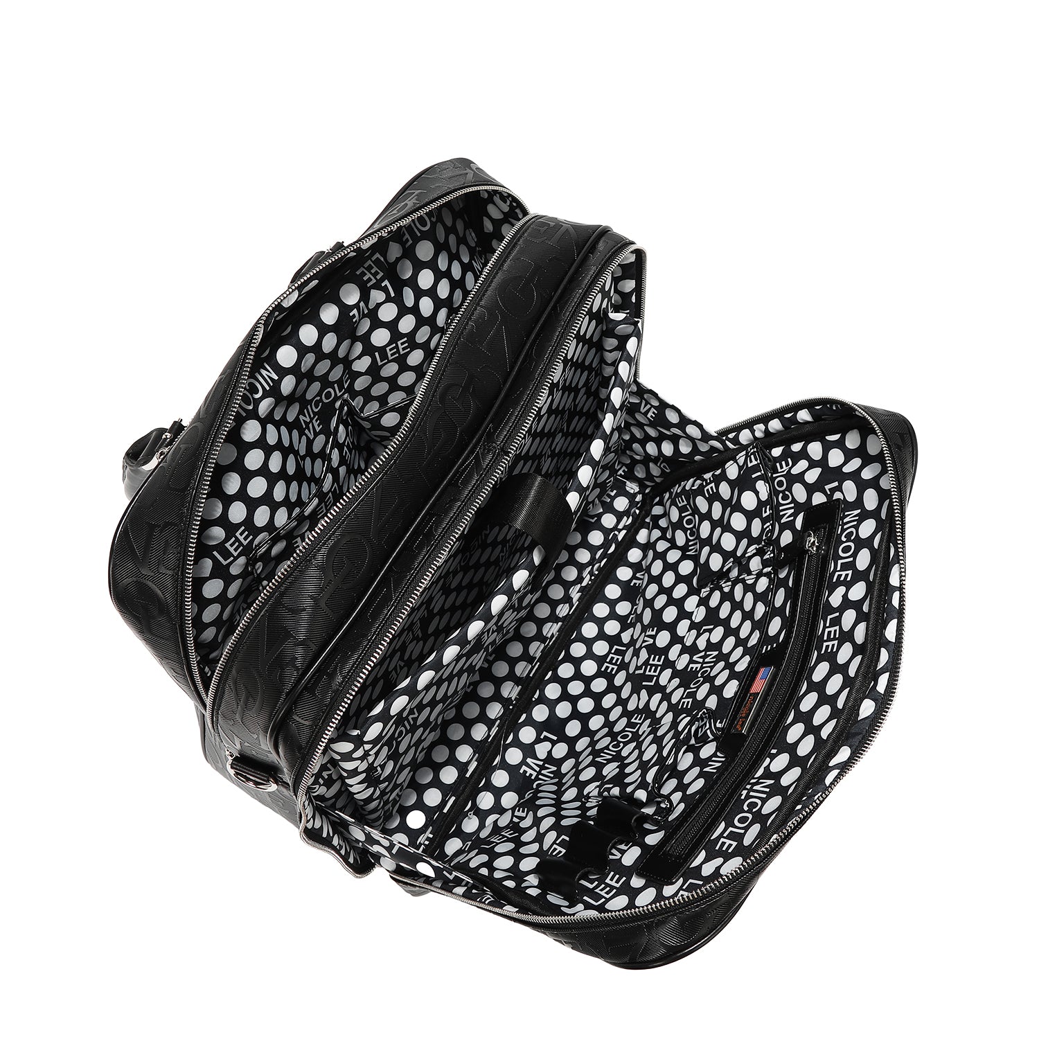 Sac rectangulaire avec roues monogrammes (chameau)