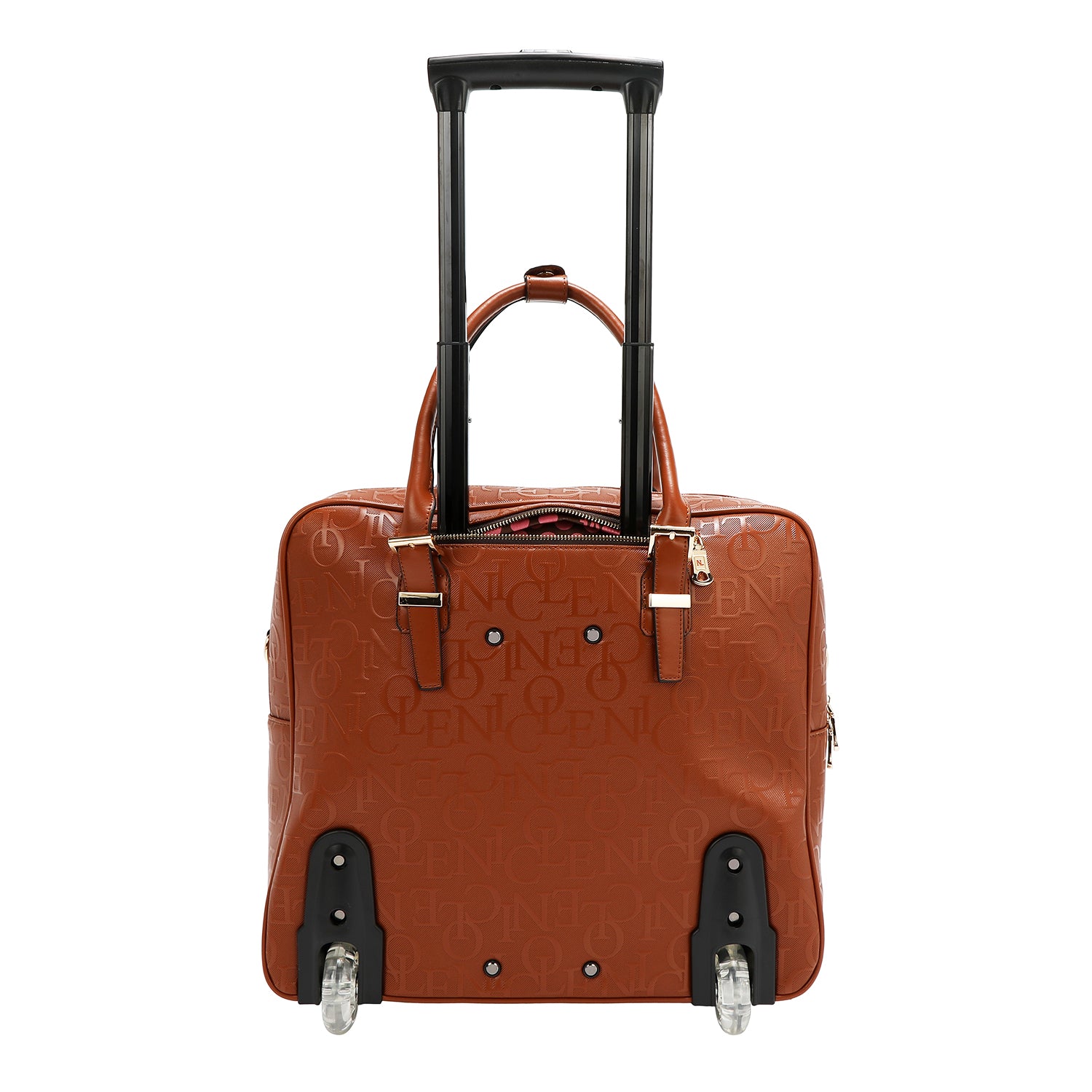 Rechteckbeutel mit Monogrammrädern (braun)