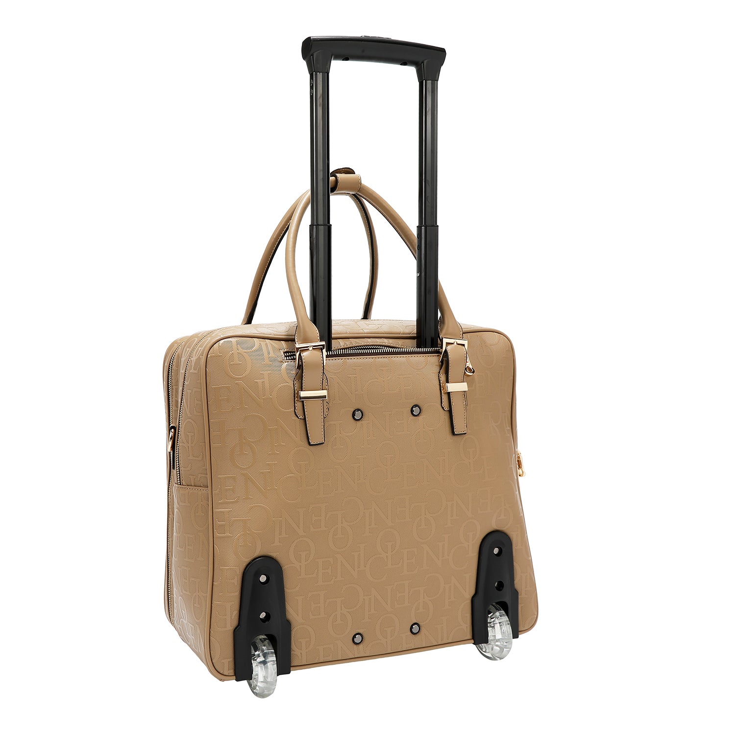 Sac rectangulaire avec roues monogrammes (chameau)