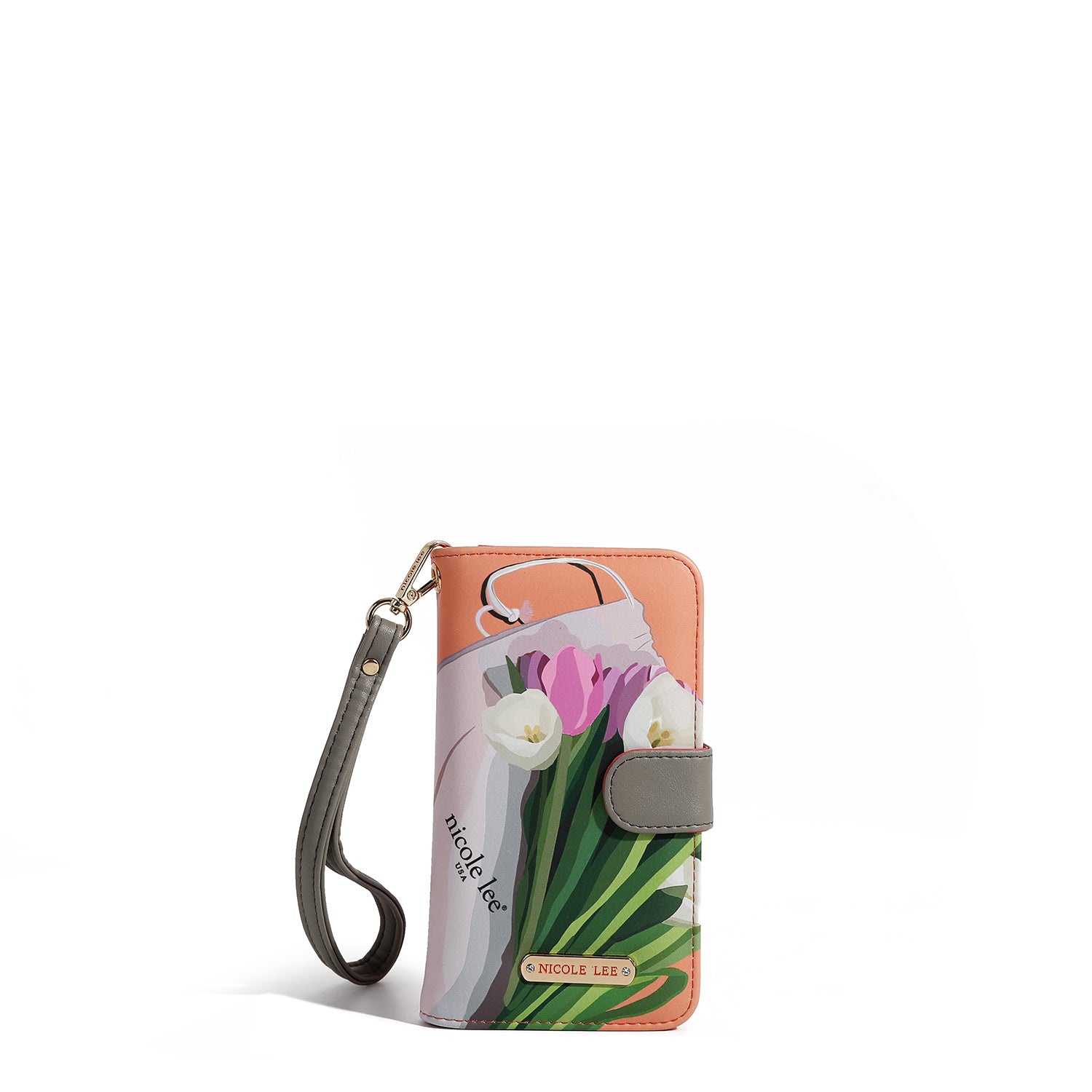 CUSTODIA PER TELEFONO E PORTAFOGLIO CON CINGHIA NL SIGNATURE (<tc>VIOLET BLOSSOM</tc>)