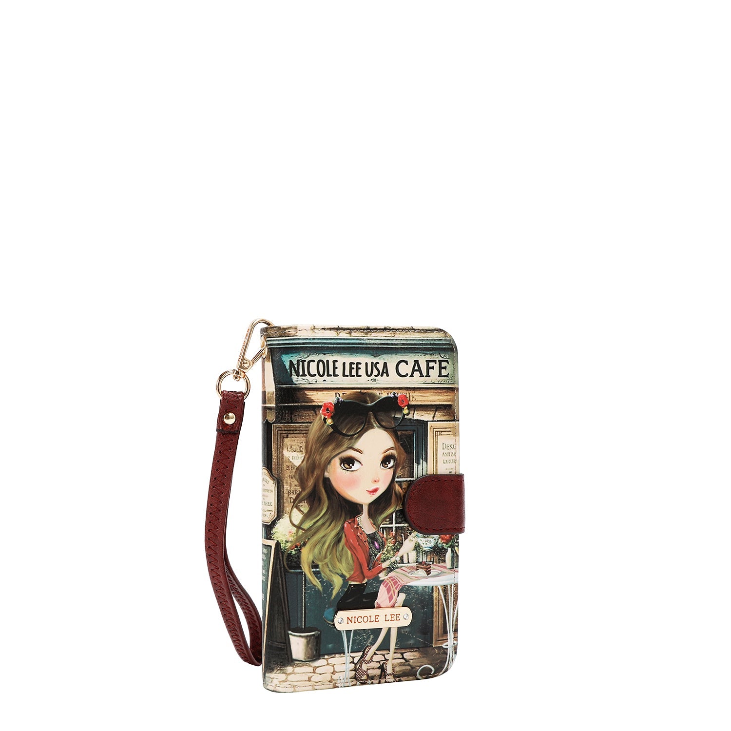 FUNDA DE TELÉFONO Y CARTERA CON LA FIRMA DE NL CON CORREA (VIRTUAL FRIEND)