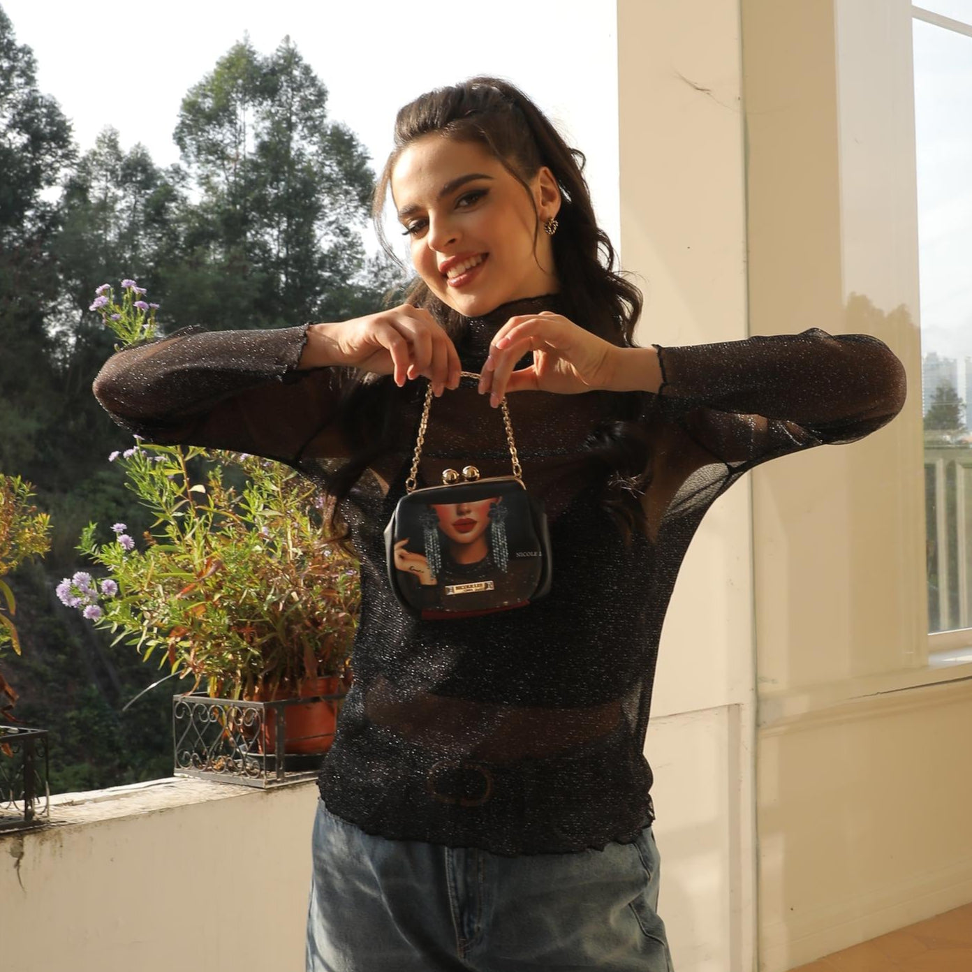 MINI BORSA A TRACOLLA CON CHIUSURA KISS LOCK (<tc>SAMANTHA LA BELLEZA</tc>)