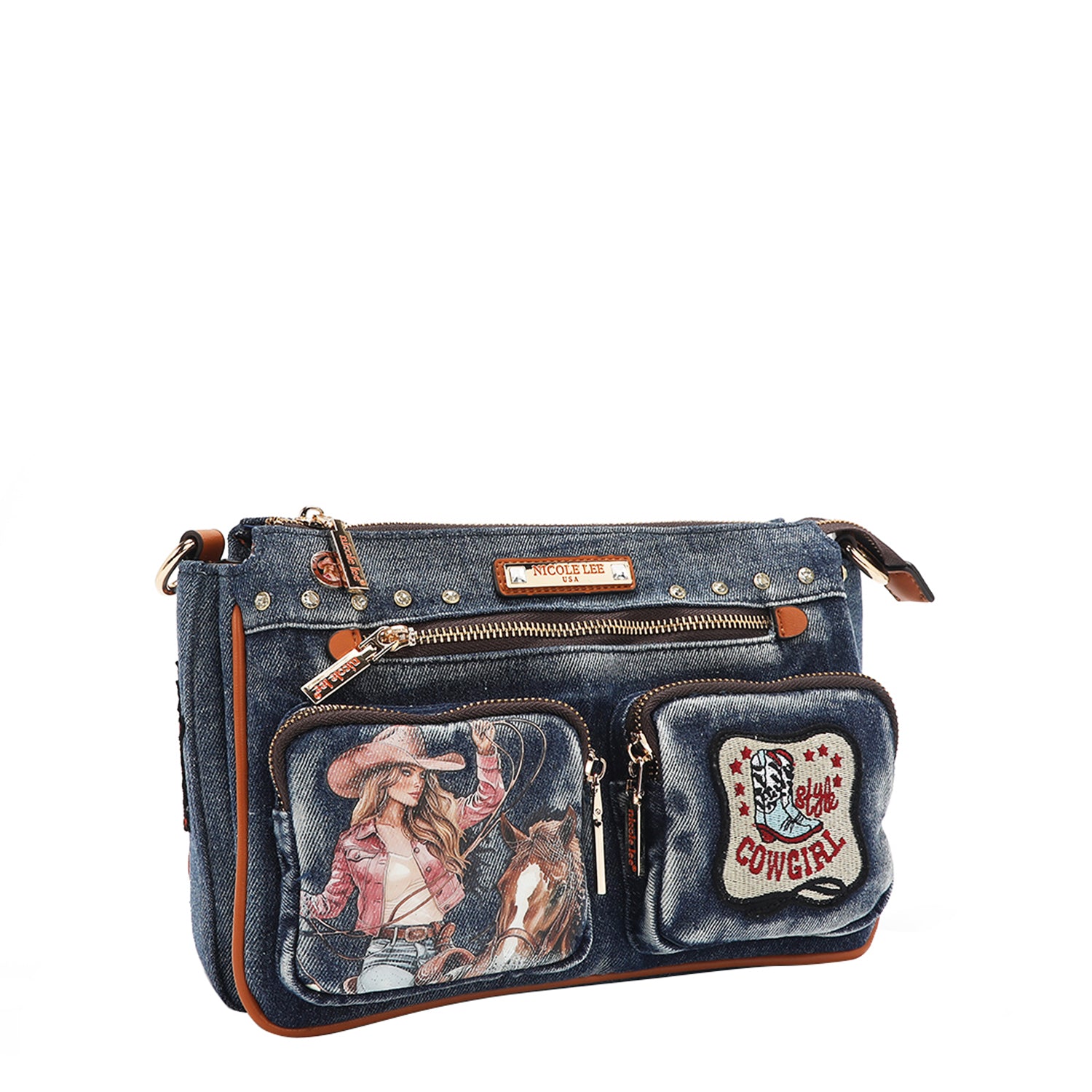 BORSA A TRACOLLA IN DENIM (<tc>SOFIA MONTANA</tc>)