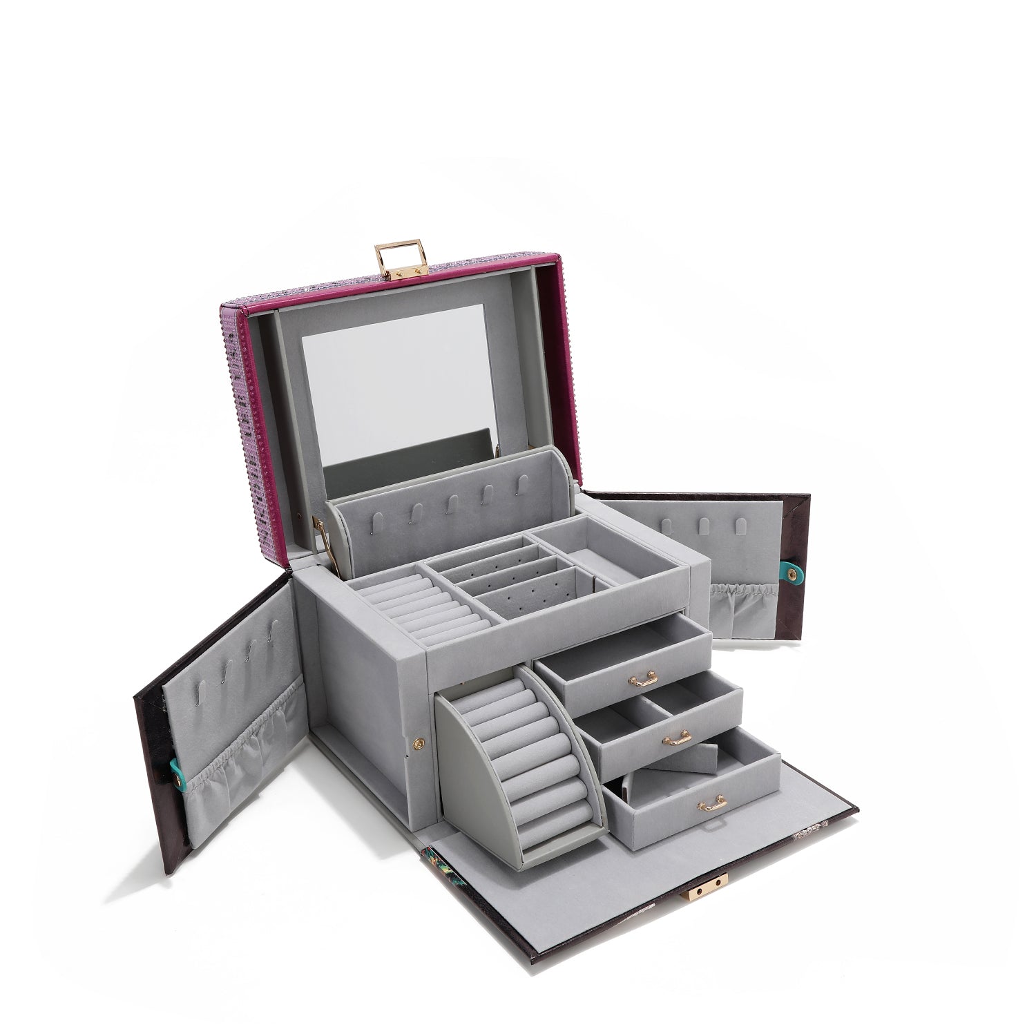 CAIXA DE JÓIAS GRANDE COM STRASS (<tc>VIOLET BLOSSOM</tc>)