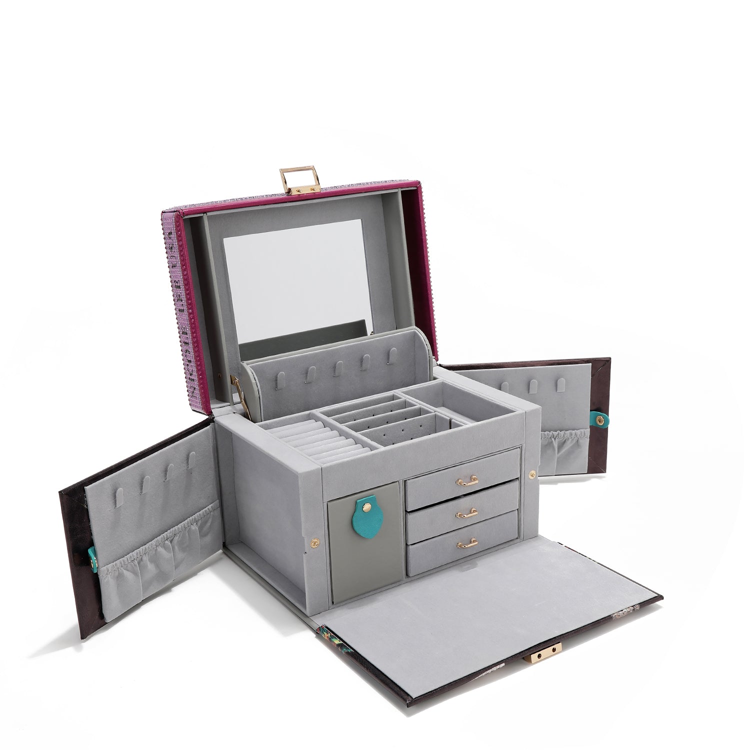 CAIXA DE JÓIAS GRANDE COM STRASS (<tc>VIOLET BLOSSOM</tc>)