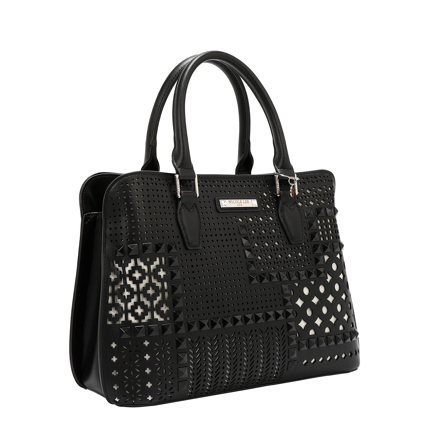 BOLSA DE CÚPULA CON RECORTE GEOMÉTRICO (NEGRO)