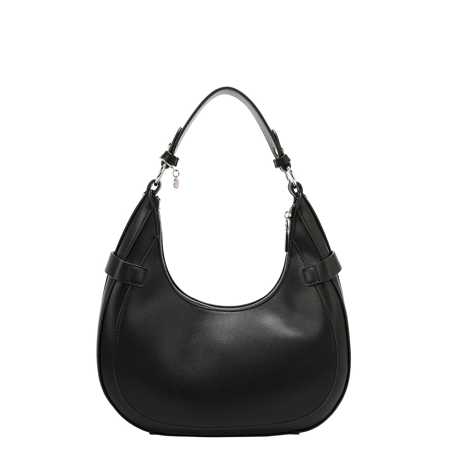 BOLSO DE HOMBRO CON RECORTE GEOMÉTRICO (NEGRO)