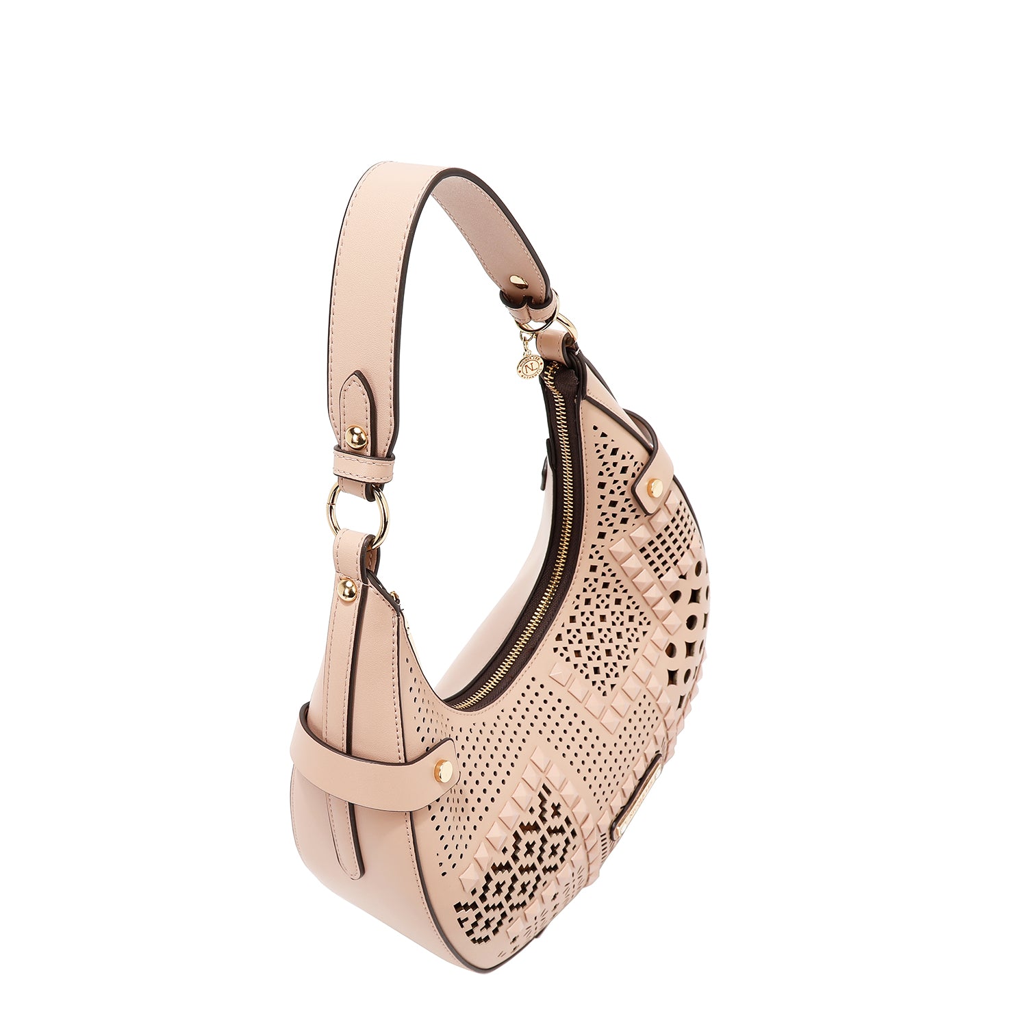 BOLSO DE HOMBRO CON RECORTE GEOMÉTRICO (ROSA)