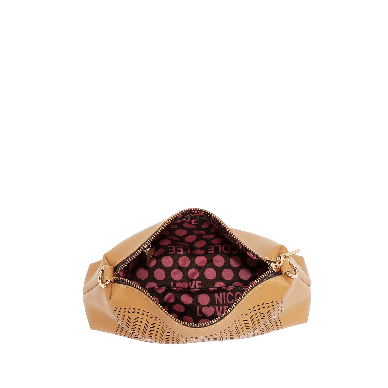 BOLSA DE DOS PIEZAS CON RECORTE GEOMÉTRICO (ARENA)