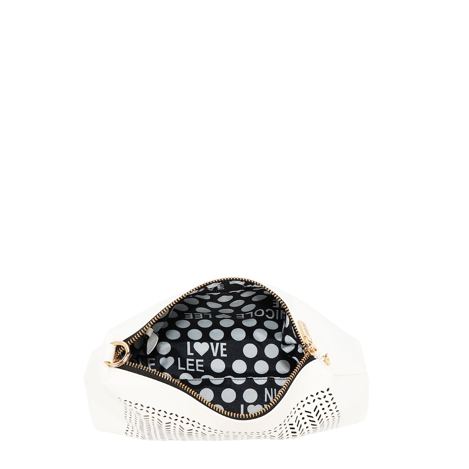 Two -piece bag with geometric cuts (white)