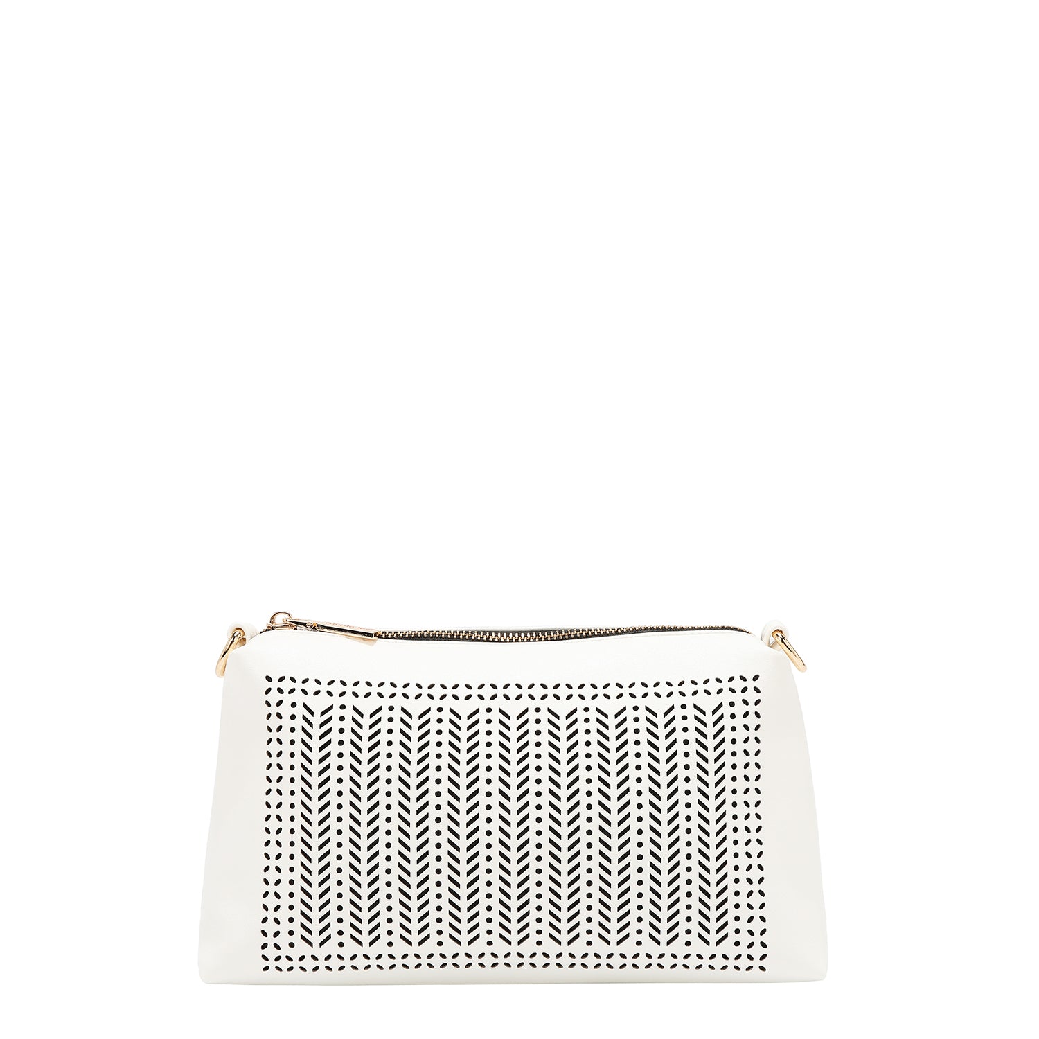 Two -piece bag with geometric cuts (white)